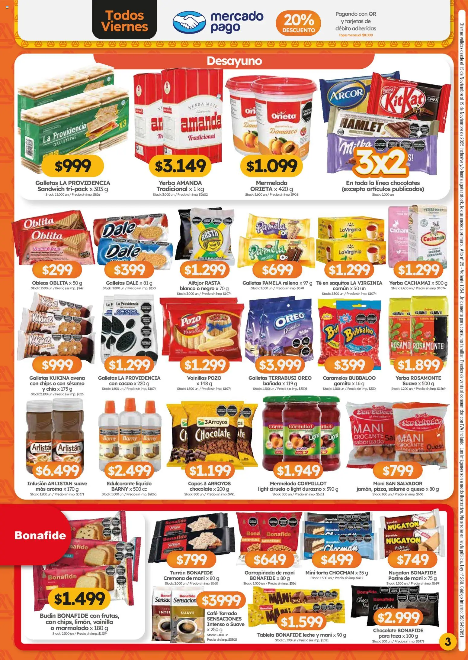 Cordiez ofertas │ válido desde el 13.11.2025 | Página: 3 | Productos: Yerba, Durazno, Edulcorante, Avena