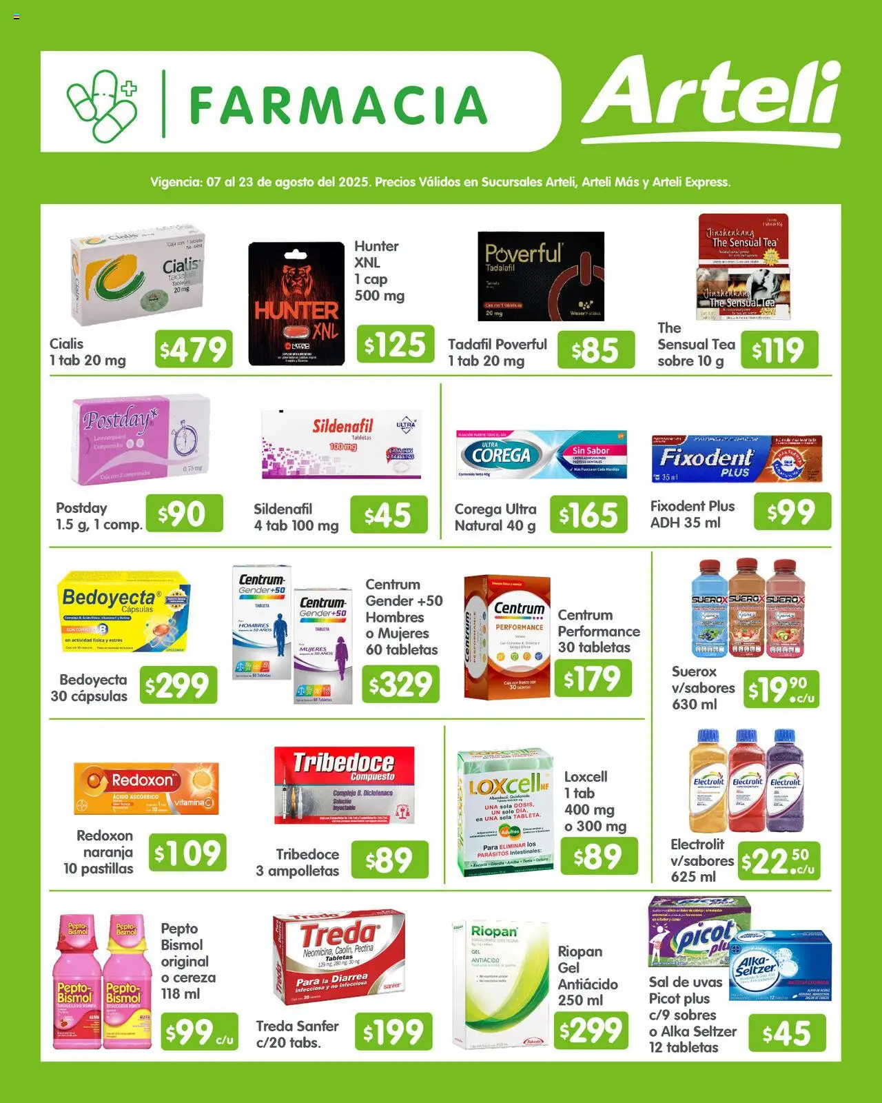 Nuevas ofertas de Arteli válidas en toda la República Mexicana desde el 07.08.2025. ¡Encuentra las mejores ofertas en Arteli - Folleto Quincenal ! | Página: 10 | Productos: Antiácido, Caja, Tableta, Sobre