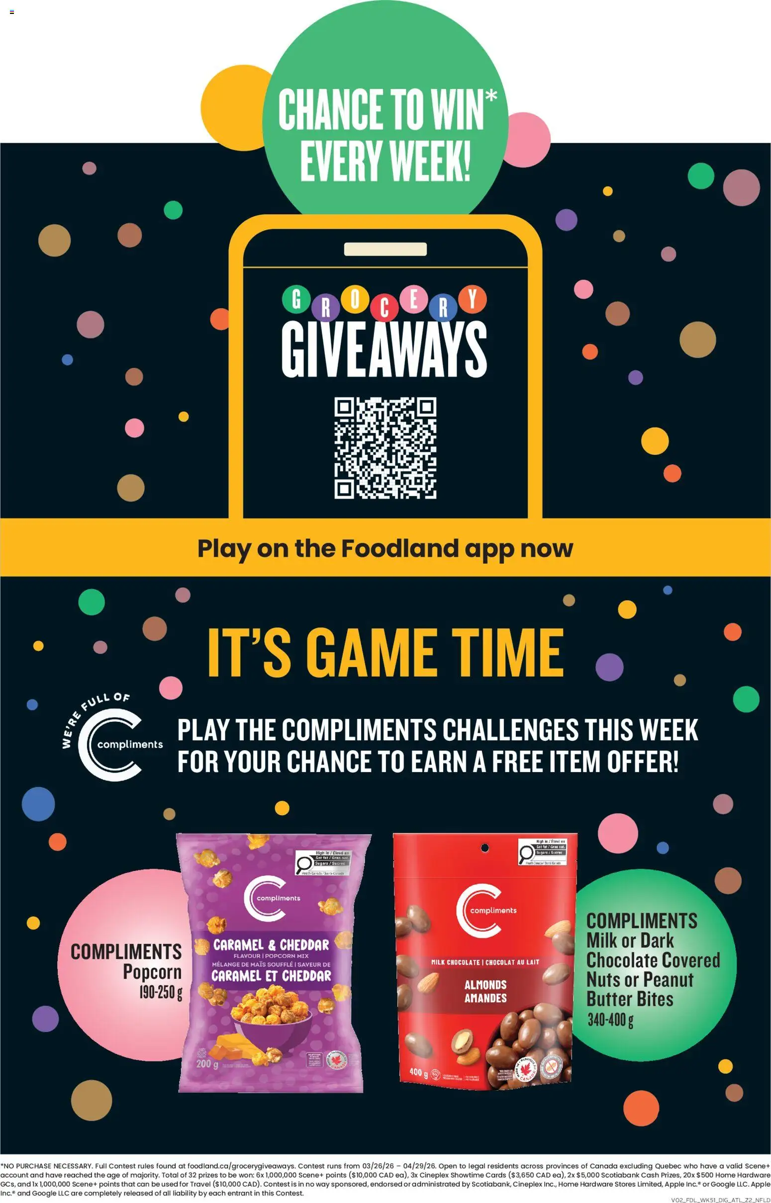 Foodland flyer valid from 16.04.2026 | Page: 13 | Products: Nuts, Game, Milk, Chocolate