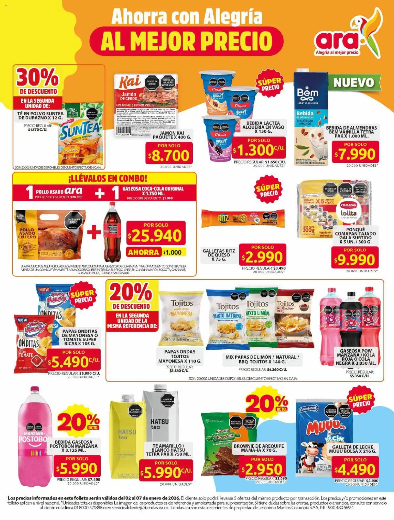 Ara revista - valida desde el 02.01.2026 | Página: 7 | Productos: Pollo, Polvo, Yogurt, Plátano