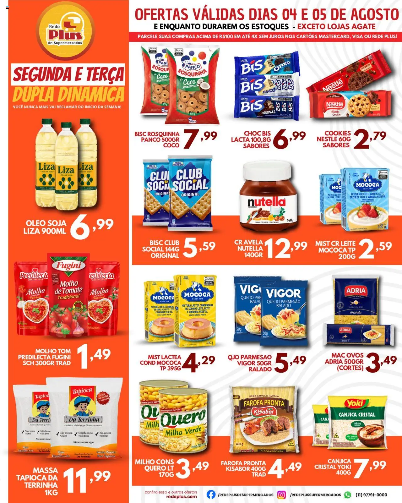 Rede Plus Supermercados Folheto - válido de 04.08.2025 | Página: 3 | Produtos: Ovos, Óleo, Creme de leite, Rosquinha