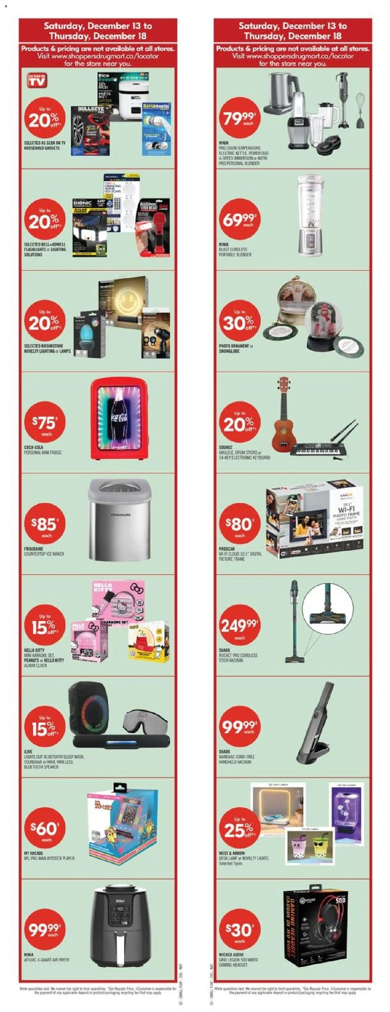 Shoppers flyer valid from 12.12.2025 | Page: 3 | Products: Keyboard, Tv, Speaker, Lamp