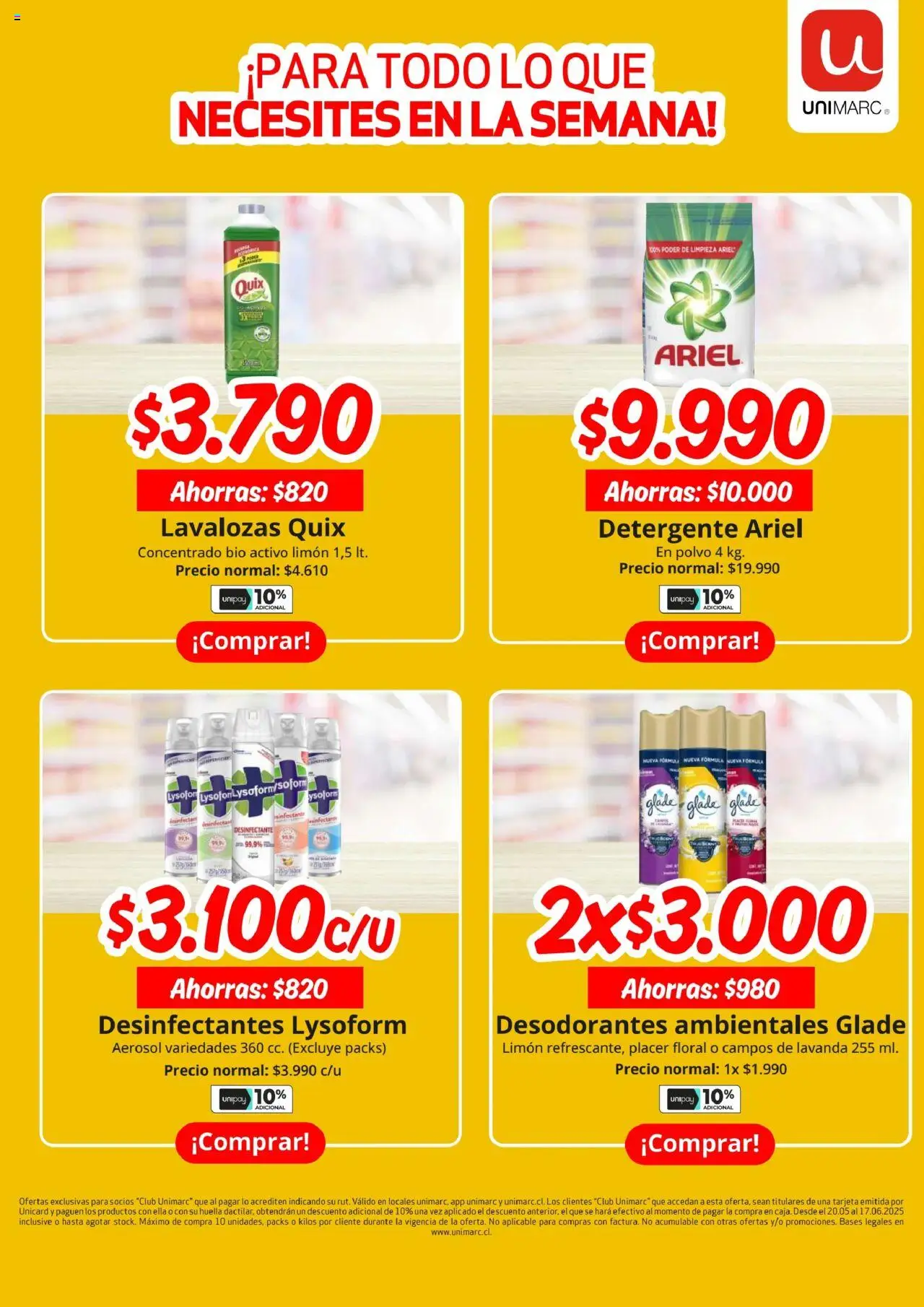 Unimarc ofertas  │ válido desde el 20.05.2025 | Página: 18 | Productos: Limón, Desinfectante, Polvo, Detergente