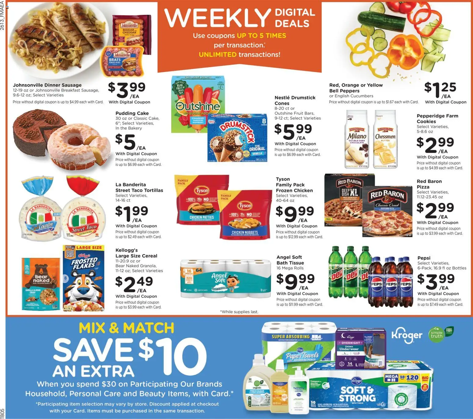 Fred Meyer Weekly Ad - valid from 29.04.2026 | Page: 2 | Products: Peppers, Butter, Chocolate, Pizza