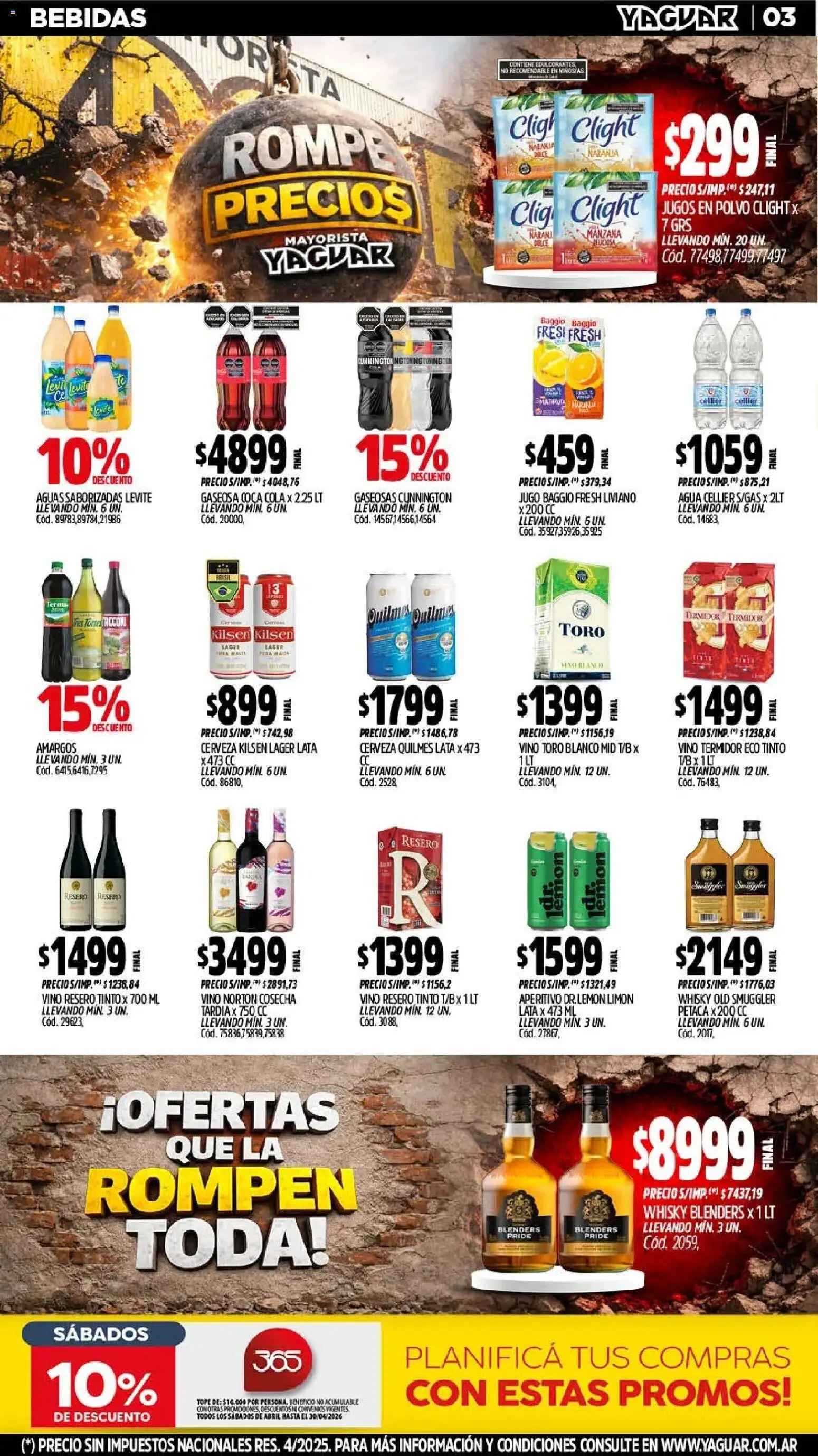 Yaguar - Oferta Semanal General Roca │ válido desde el 06.04.2026 | Página: 4 | Productos: Polvo, Gaseosa, Limón, Vino
