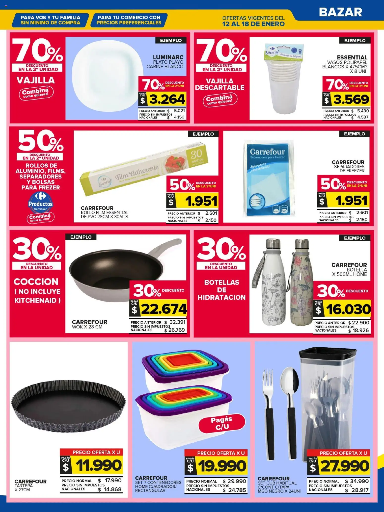Carrefour Maxi catálogo │ válido desde el 12.01.2026 | Página: 22 | Productos: Botella, Wok, Freezer, Vasos