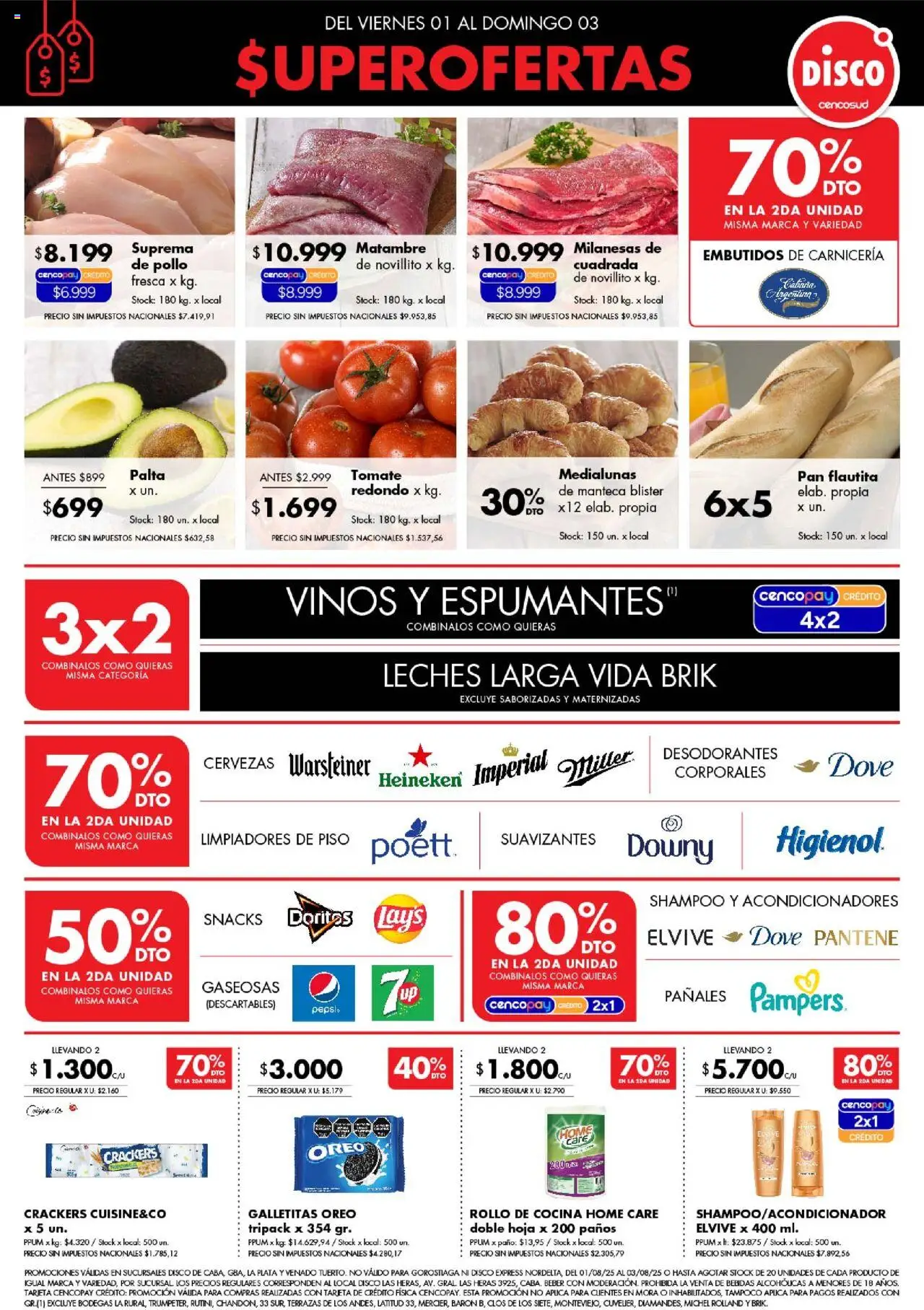 Disco ofertas │ válido desde el 01.08.2025 | Página: 1 | Productos: Pollo, Manteca, Pan, Pañales