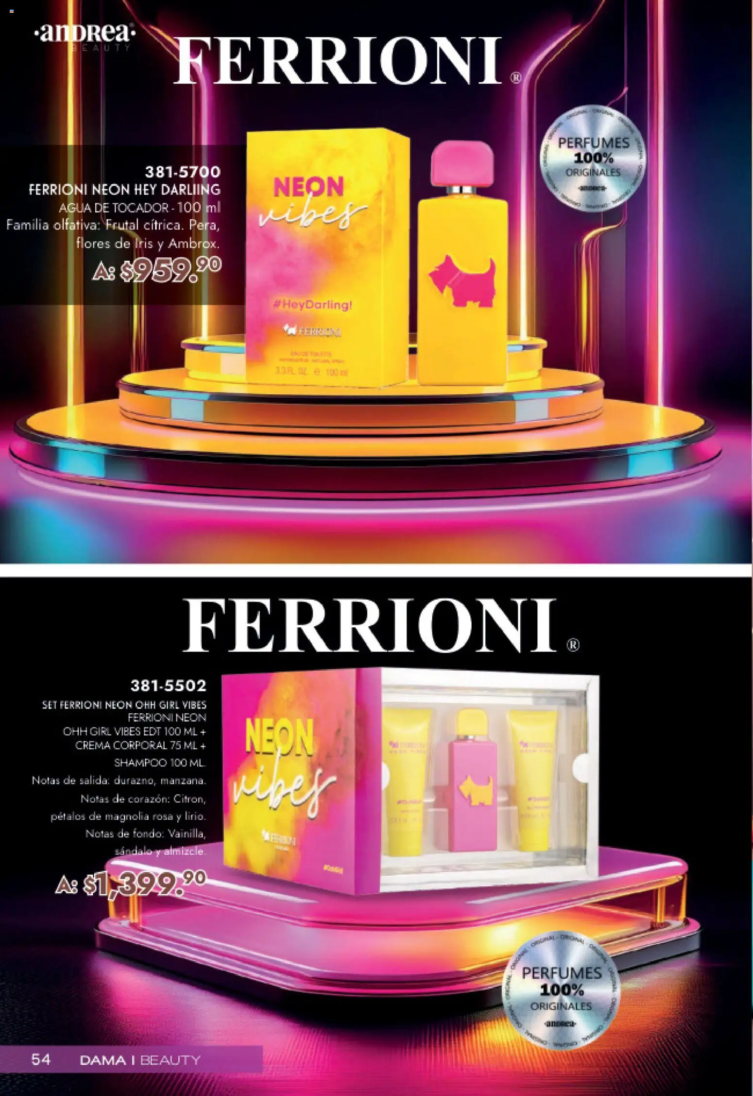 Nuevas ofertas de Andrea válidas en toda la República Mexicana desde el 19.04.2026. ¡Encuentra las mejores ofertas en Andrea catálogo Mamá y Peques! | Página: 54 | Productos: Crema, Agua, Crema corporal