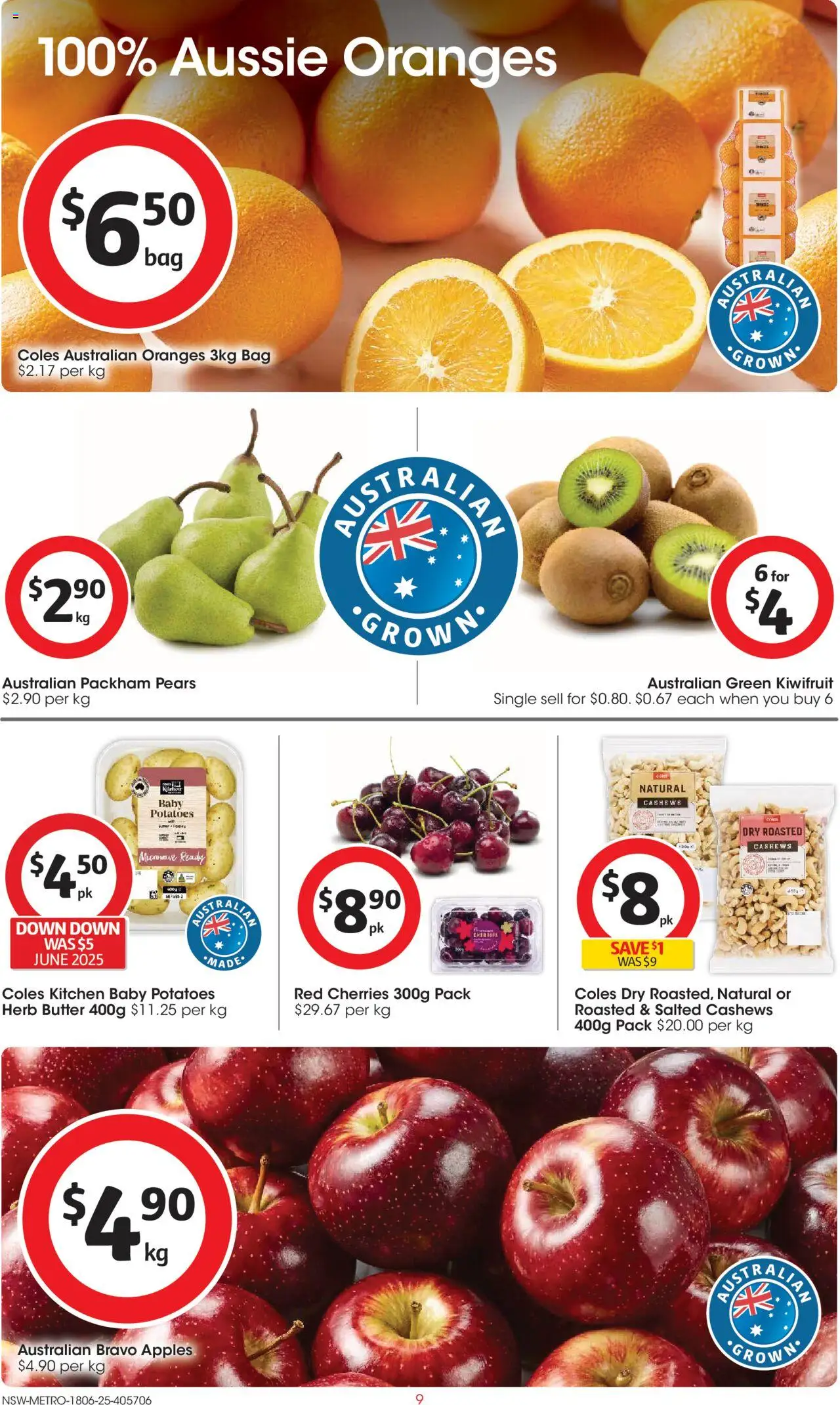 Coles catalogue - valid from 18.06.2025 | Page: 9 | Products: Butter, Herb, Kiwifruit, Bag