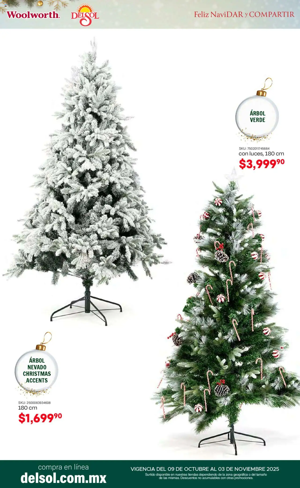 Nuevas ofertas de Del Sol y Woolworth válidas en toda la República Mexicana desde el 09.10.2025. ¡Encuentra las mejores ofertas en Del Sol y Woolworth - Catálogo Feliz NaviDar y Compartir ! | Página: 5