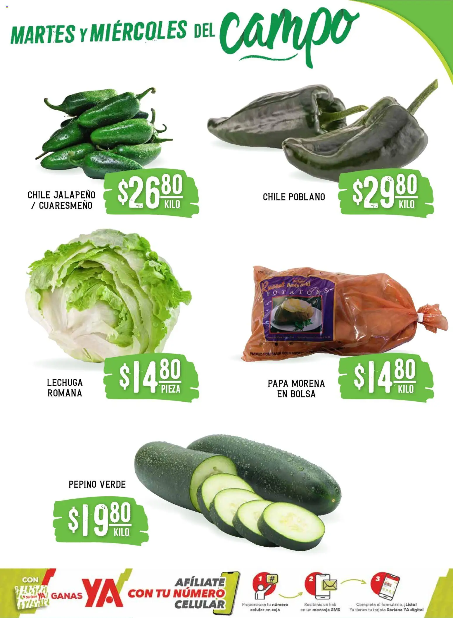 Nuevas ofertas de Soriana válidas en toda la República Mexicana desde el 12.11.2025. ¡Encuentra las mejores ofertas en Soriana - Martes y Miércoles del Campo Súper: Saltillo y Torreón! | Página: 3 | Productos: Papa, Bolsa, Lechuga, Caja