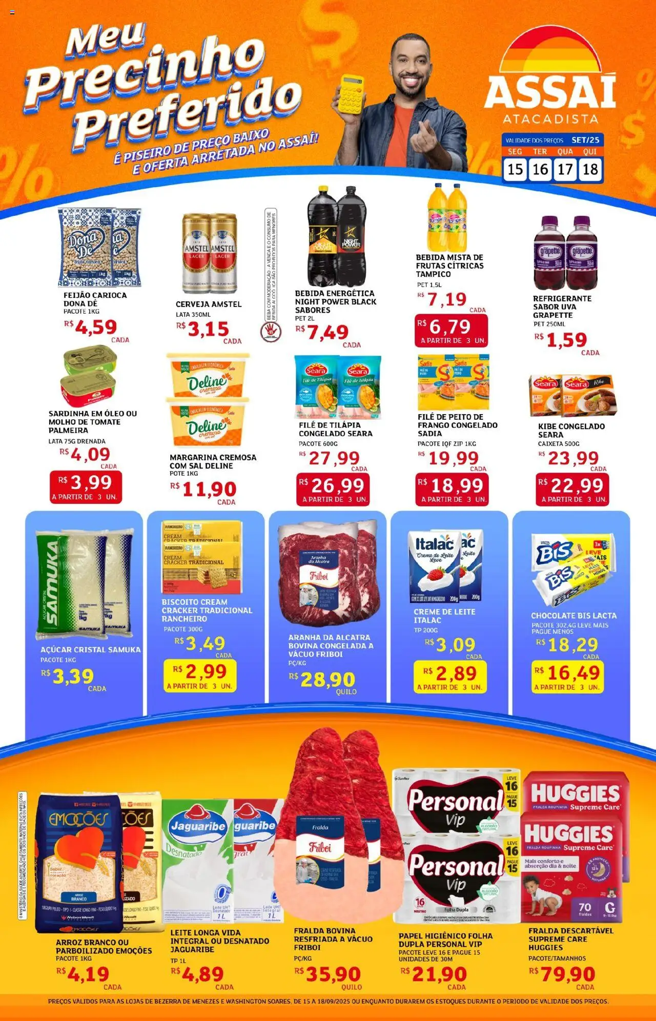 Assaí Atacadista Folheto - válido de 15.09.2025 | Página: 1 | Produtos: Óleo, Baixo, Sal, Filé de tilápia