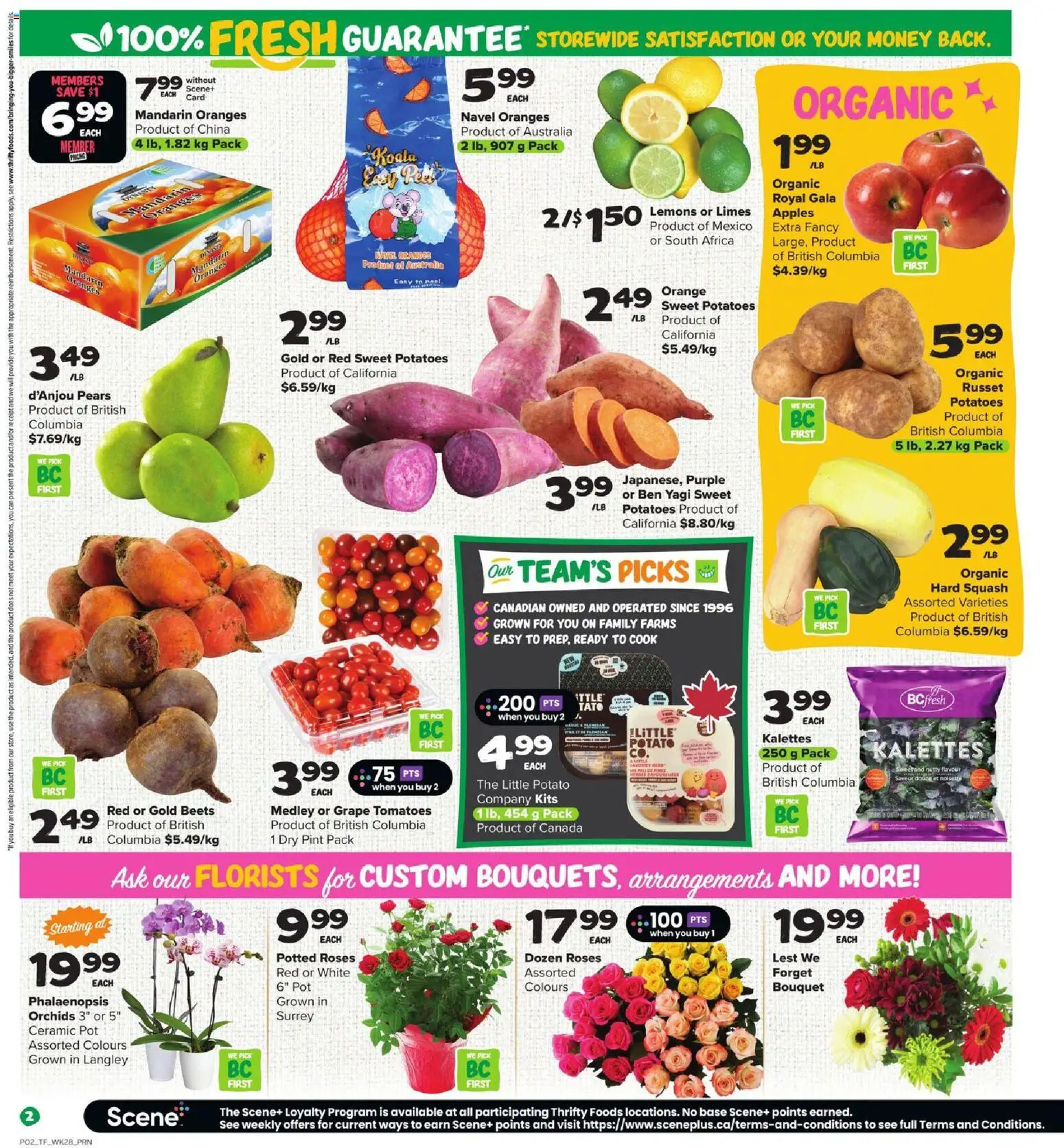 Thrifty Foods flyer valid from 06.11.2025 | Page: 3 | Products: Potatoes, Apples, Oranges, Tomatoes