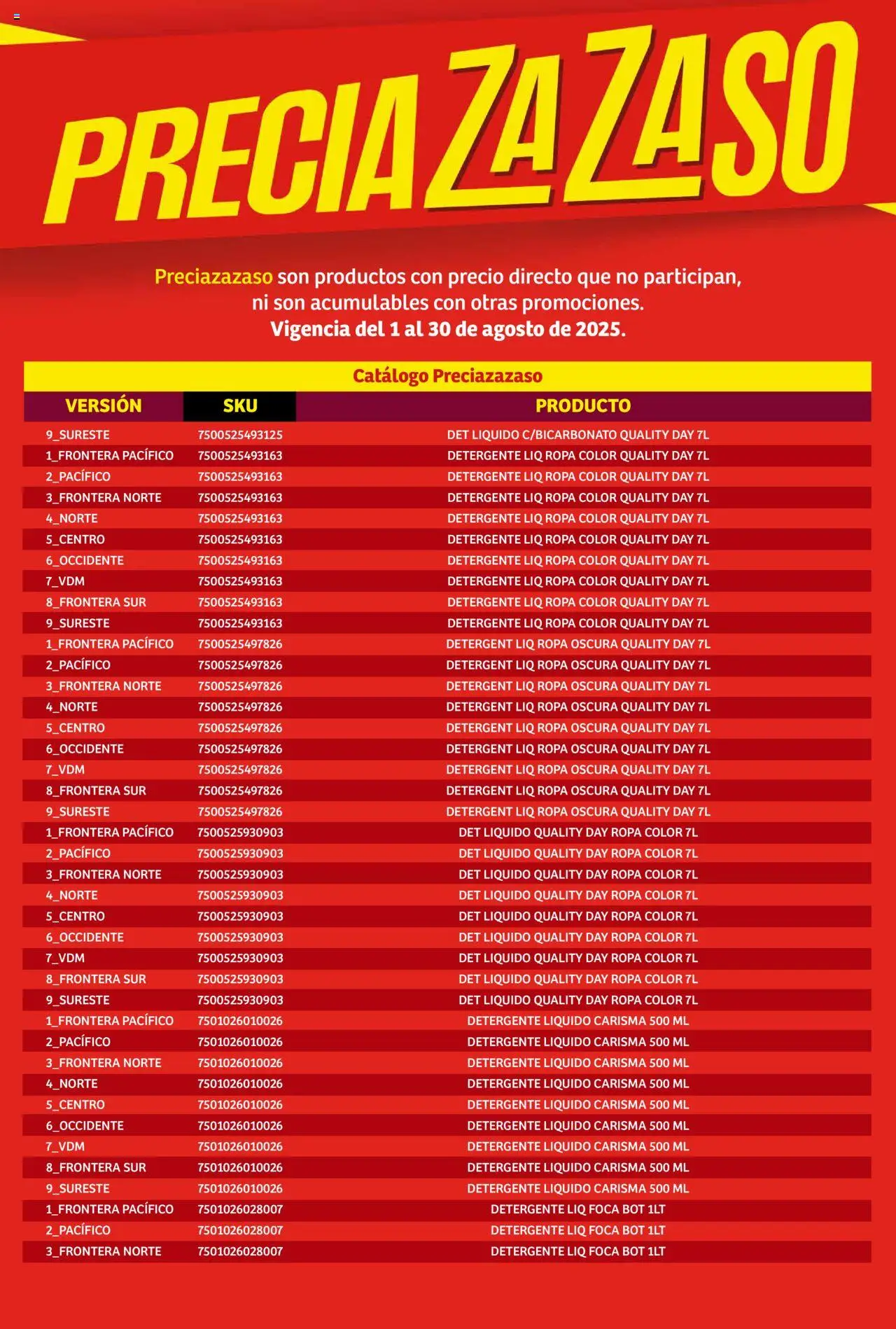 Nuevas ofertas de Soriana válidas en toda la República Mexicana desde el 01.08.2025. ¡Encuentra las mejores ofertas en Soriana - Catálogo Preciazazaso Mercado Nacional! | Página: 94 | Productos: Detergente, Ropa