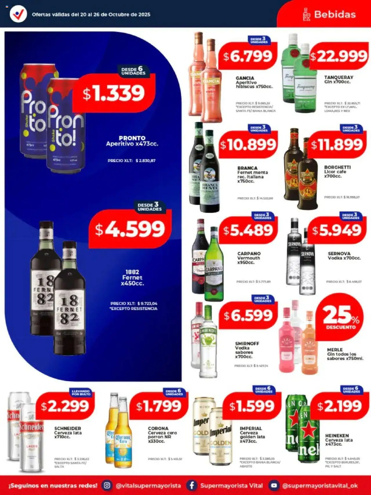Vital - Ofertas - Bahía Blanca │ válido desde el 20.10.2025 | Página: 21 | Productos: Carpa, Gin, Fernet, Cerveza