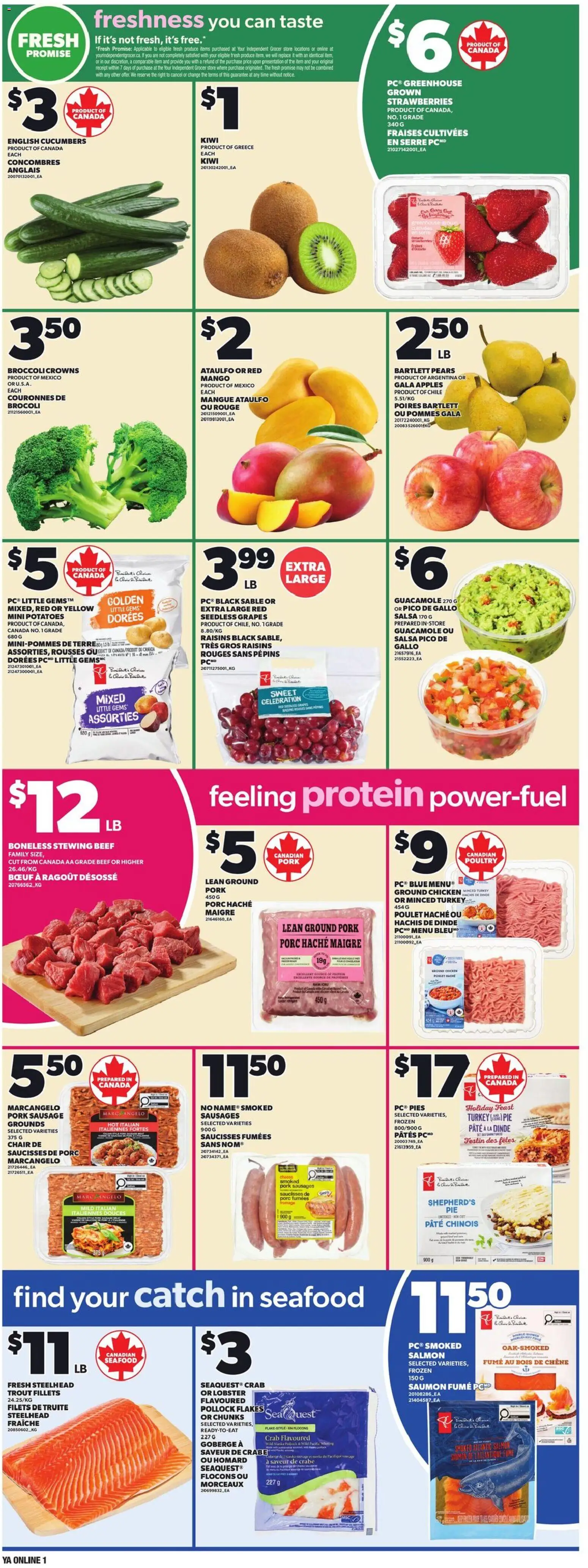 Independent Grocer flyer valid from 30.04.2026 | Page: 3 | Products: Strawberries, Cucumbers, Turkey, Pork