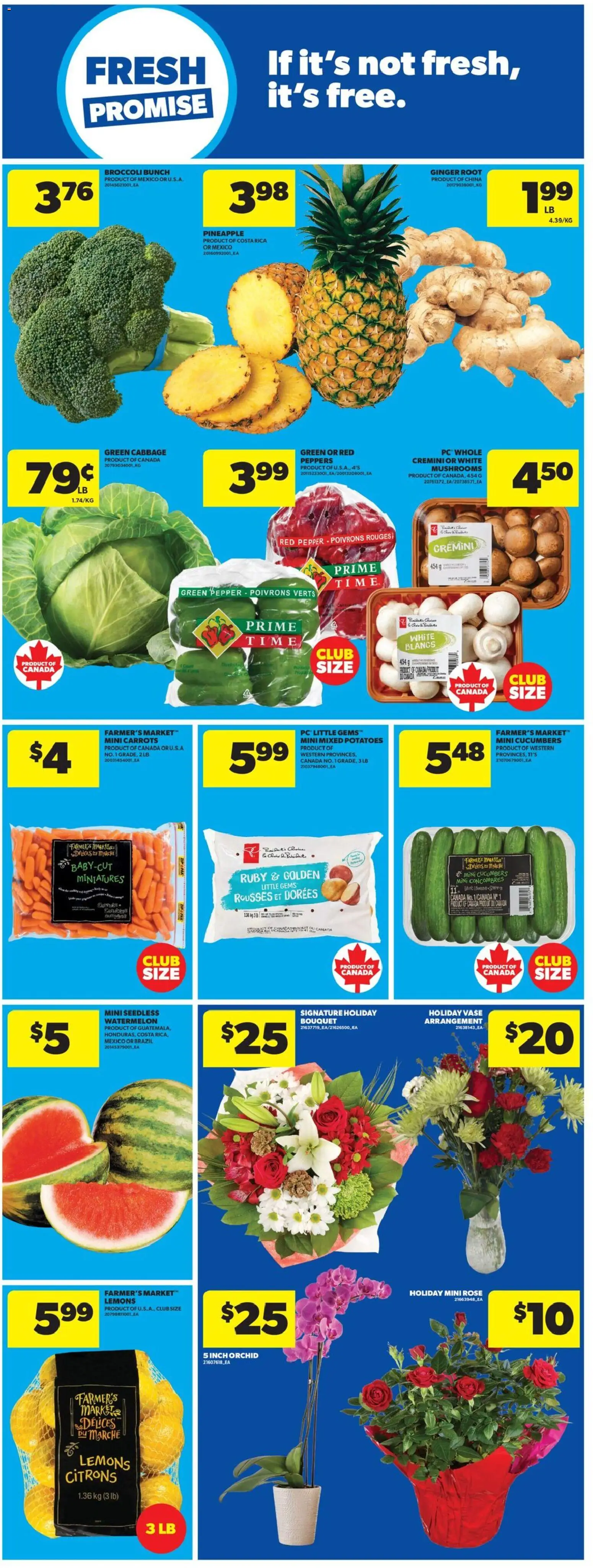Real Canadian Superstore flyer valid from 18.12.2025 | Page: 16 | Products: Cucumbers, PC, Potatoes, Vase