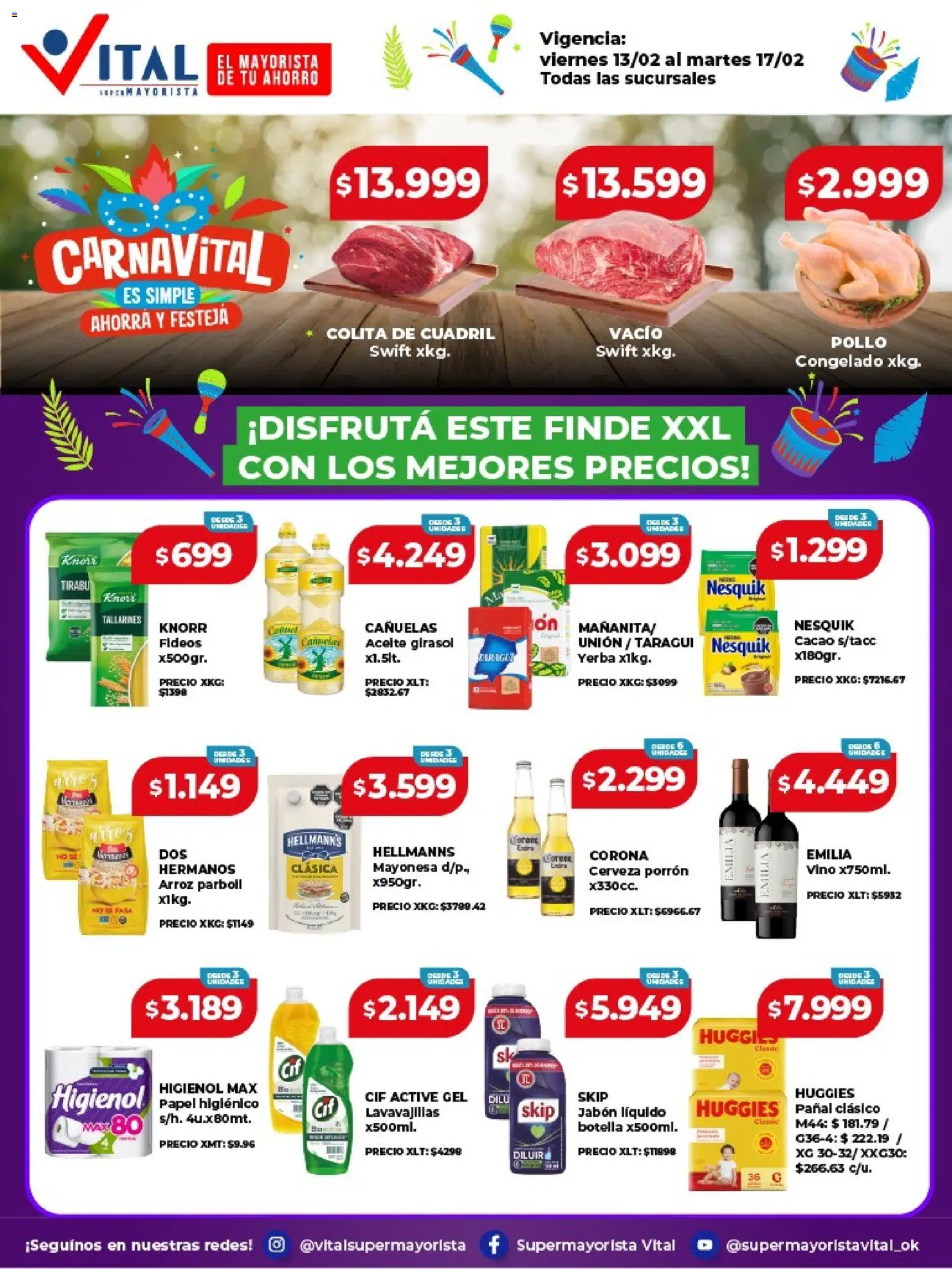 Vital - Ofertas fin │ válido desde el 13.02.2026 | Página: 1 | Productos: Lavavajillas, Aceite, Vino, Arroz