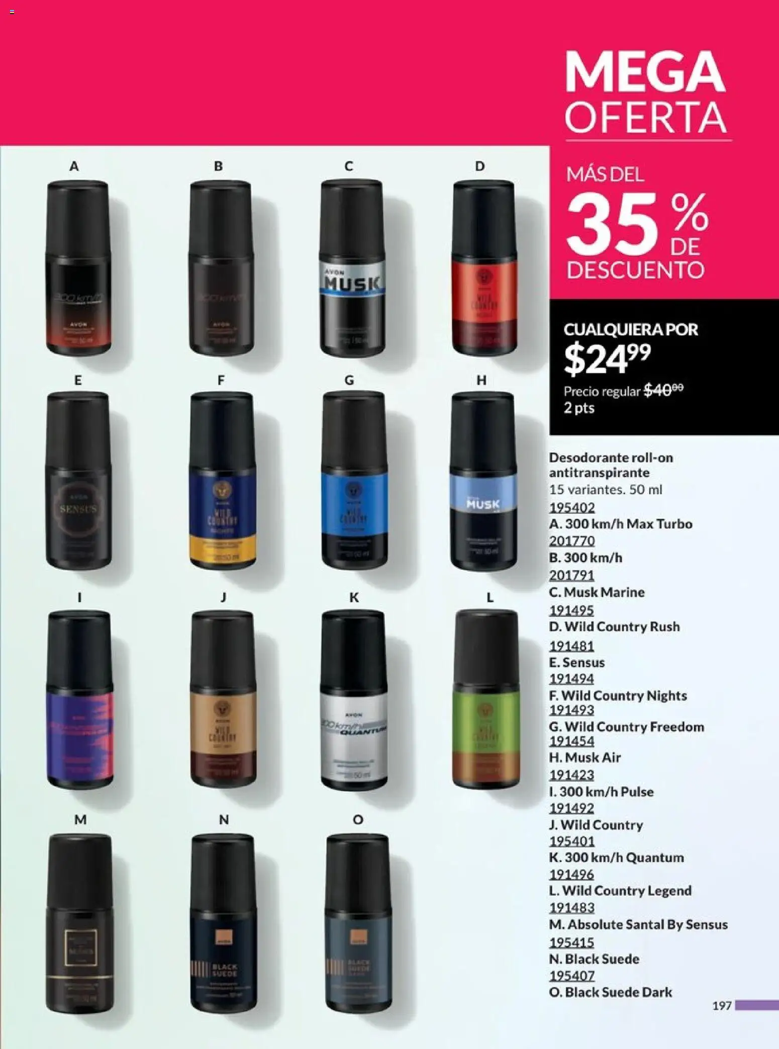 Nuevas ofertas de AVON válidas en toda la República Mexicana desde el 20.12.2025. ¡Encuentra las mejores ofertas en AVON campaña 1 2026! | Página: 206 | Productos: Desodorante, Antitranspirante