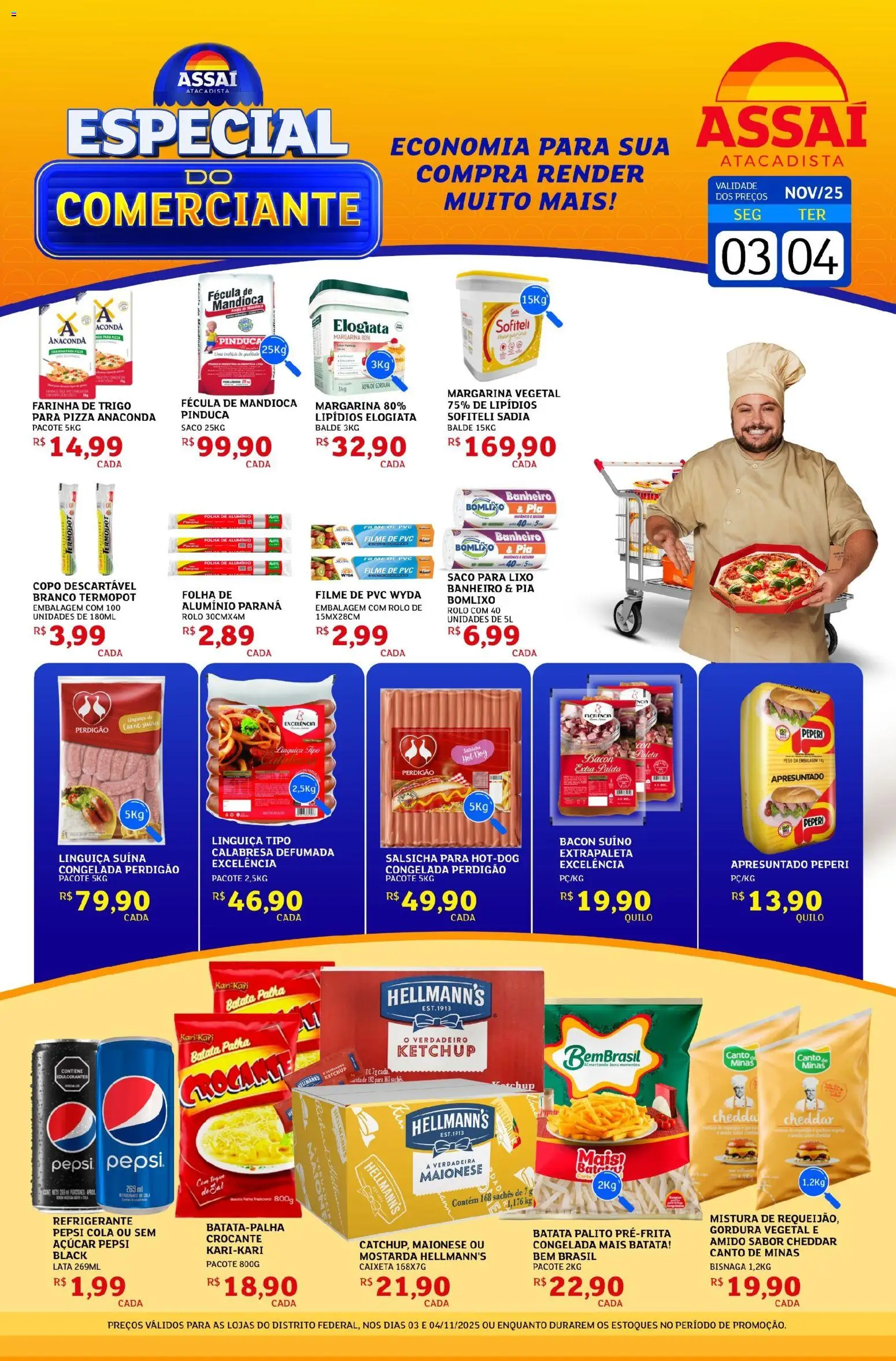 Assaí Atacadista Folheto - válido de 03.11.2025 | Página: 1 | Produtos: Cola, Ketchup, Pia, Balde