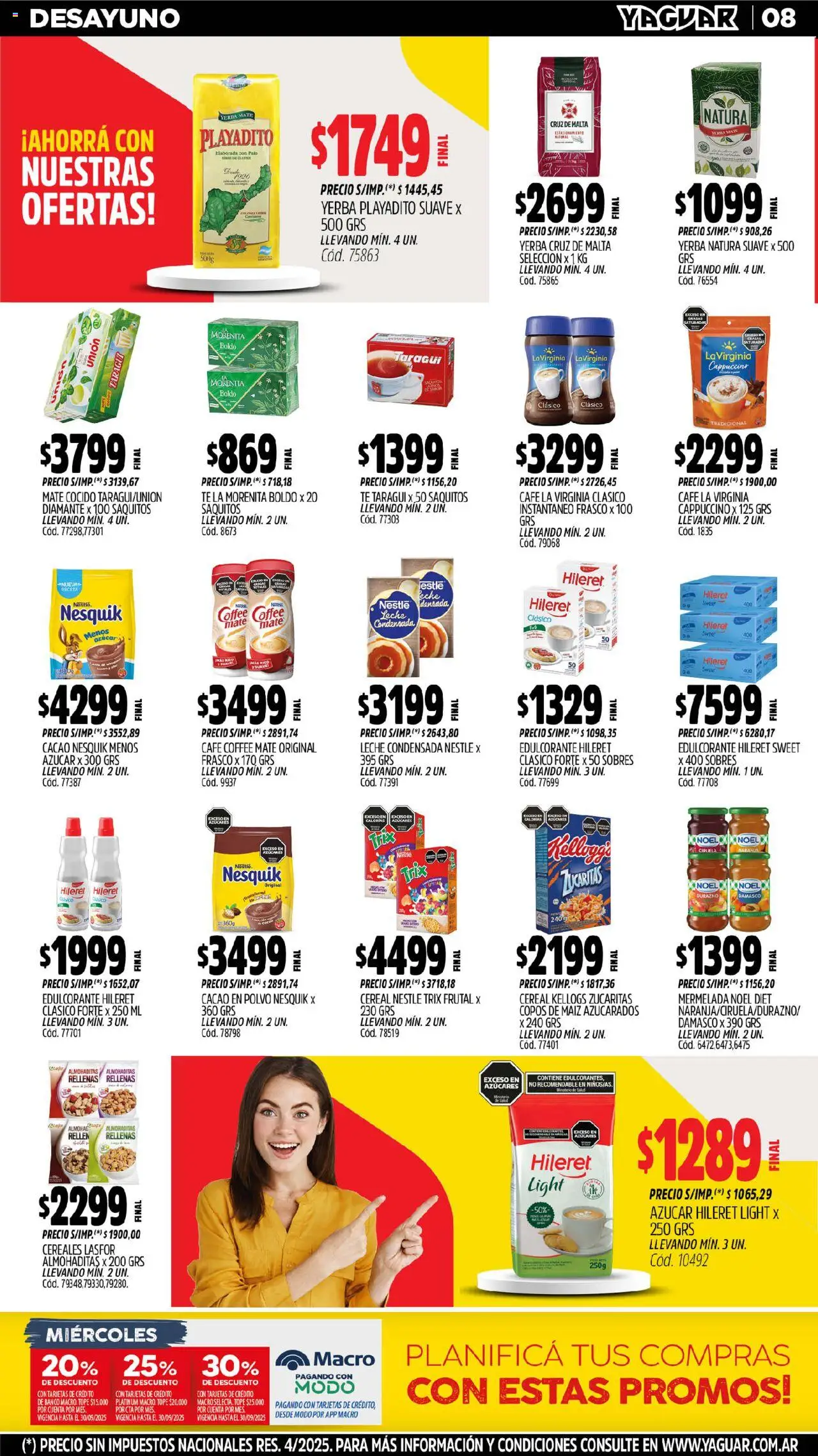 Yaguar - Neuquén │ válido desde el 15.09.2025 | Página: 9 | Productos: Azucar, Polvo, Frasco, Leche