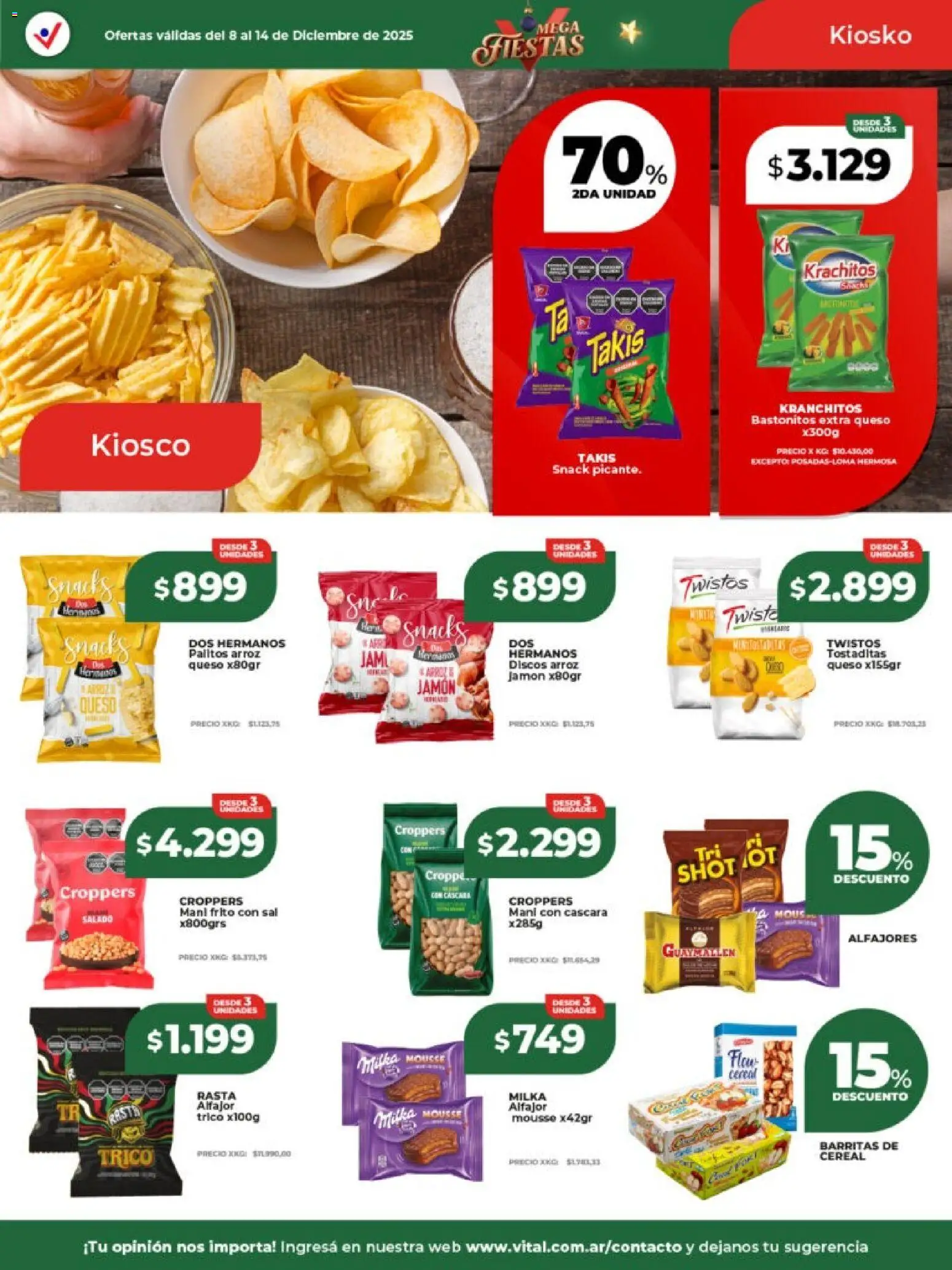 Vital - Ofertas - Salta │ válido desde el 08.12.2025 | Página: 17 | Productos: Barritas de cereal, Queso, Jamón, Arroz