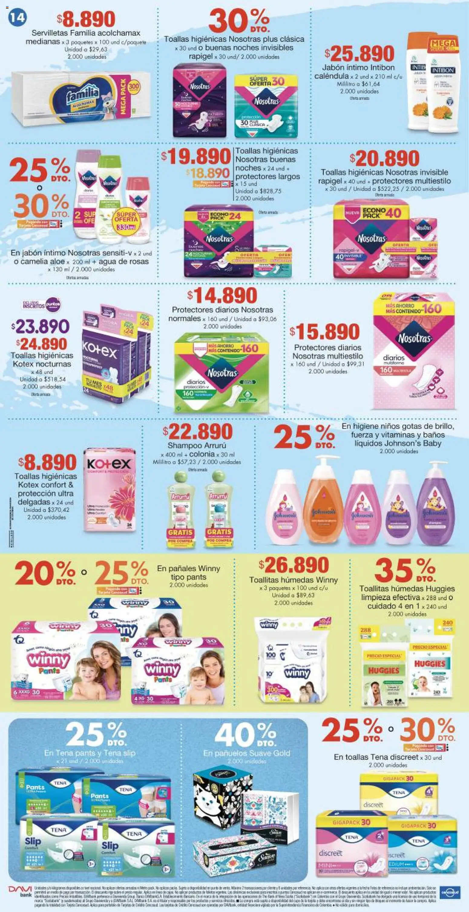 Metro revista - valida desde el 12.02.2026 | Página: 14 | Productos: Agua, Protectores diarios, Servilletas, Shampoo