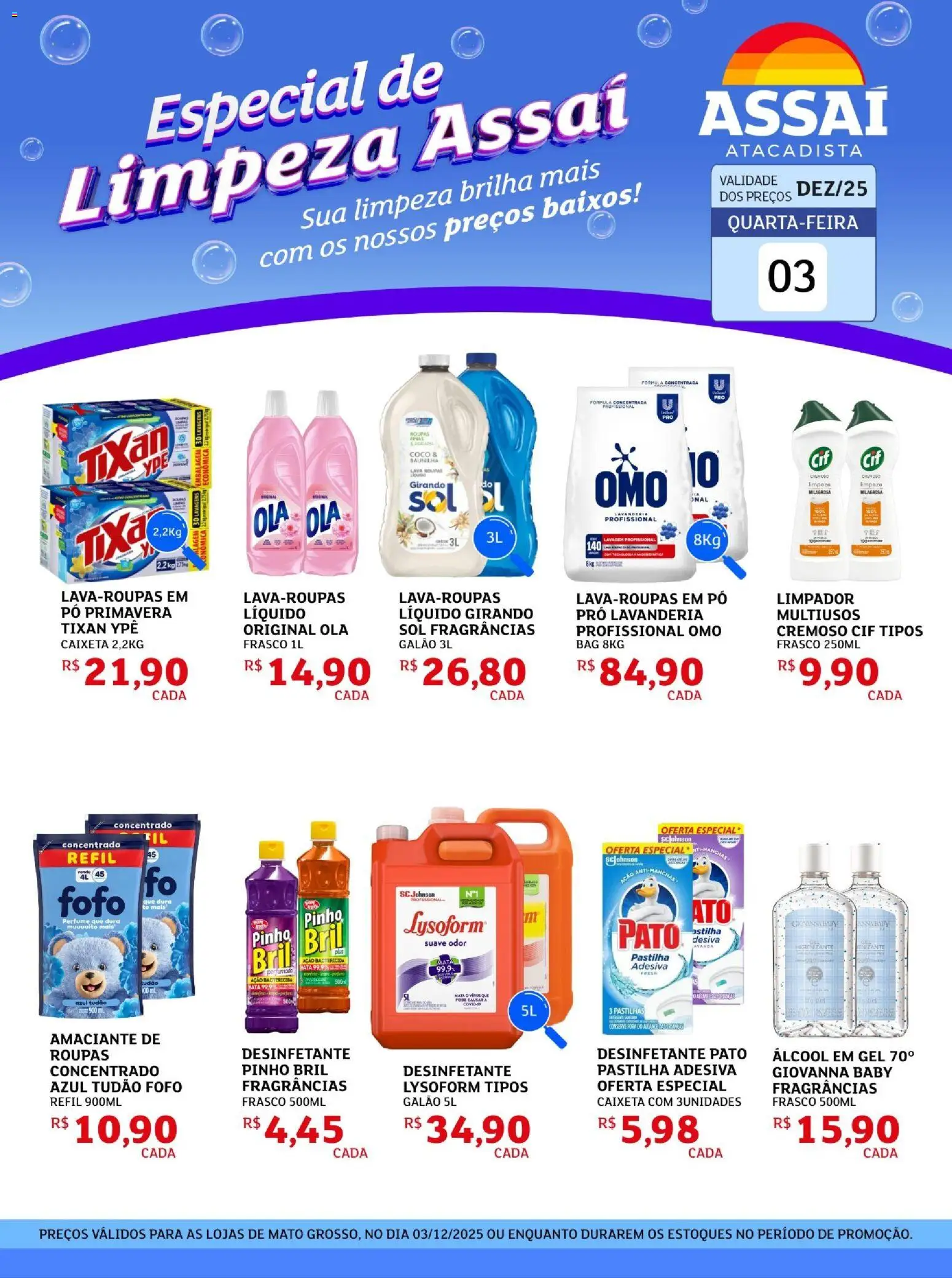 Assaí Atacadista Folheto - válido de 03.12.2025 | Página: 1 | Produtos: Pó, Amaciante de roupas, Roupas, Amaciante