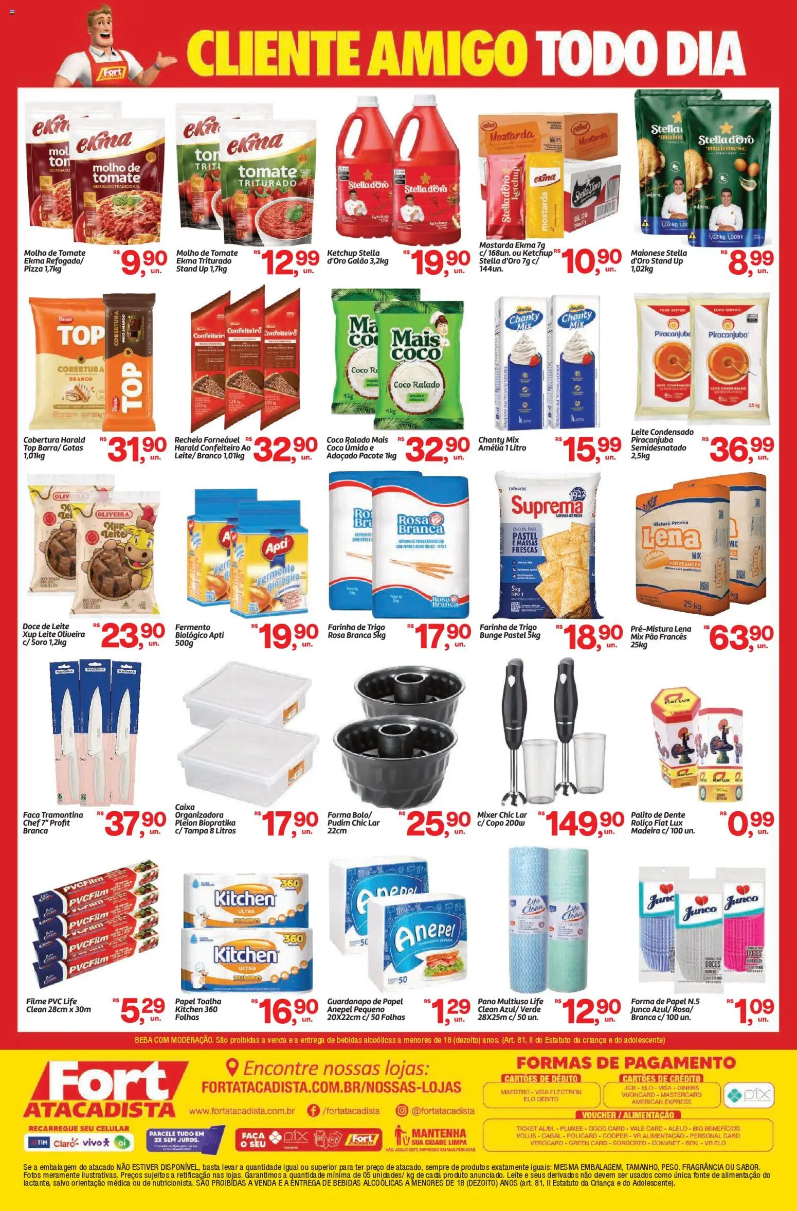 Fort Atacadista Folheto - válido de 29.12.2025 | Página: 2 | Produtos: Leite, Pão, Ketchup, Maionese