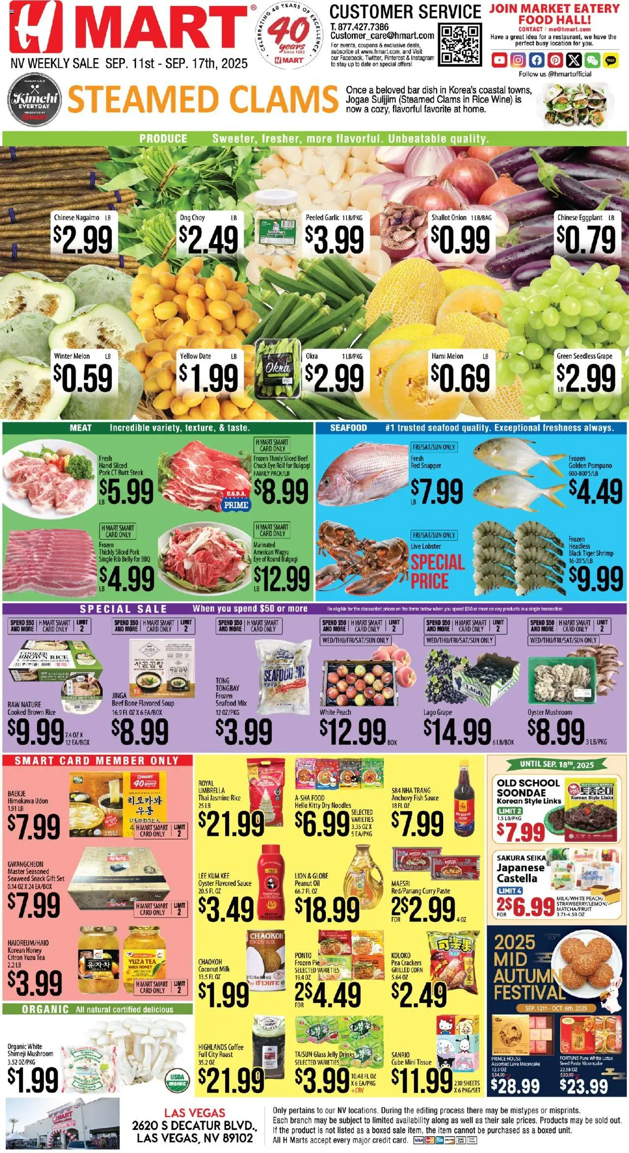 Hmart ENGLISH - Nevada - valid from 11.09.2025 | Page: 1 | Products: Milk, Noodles, Peach, Onion