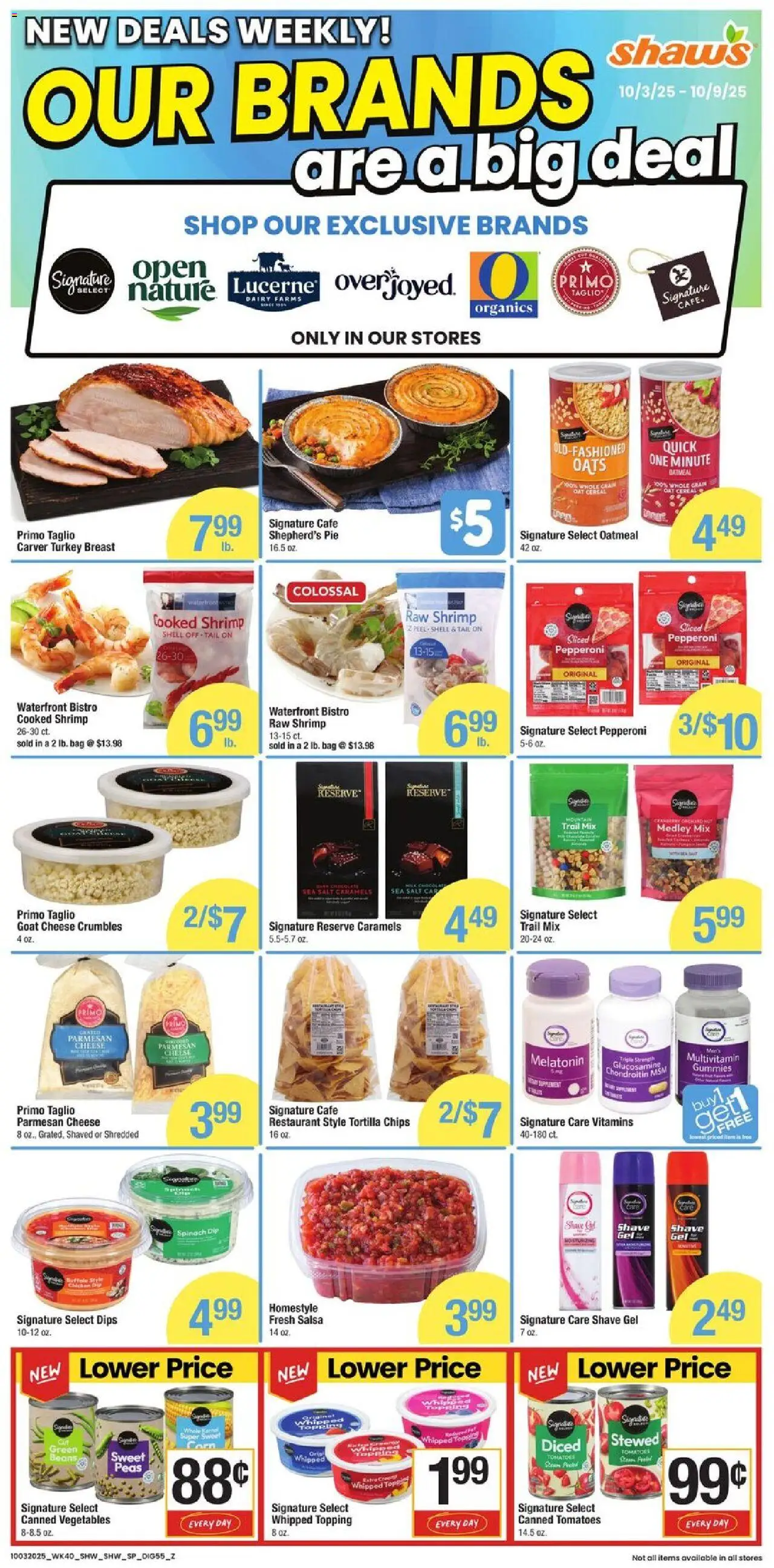Shaw's Weekly Ad - MA - valid from 03.10.2025 | Page: 5 | Products: Corn, Spinach, Cheese, Tomatoes