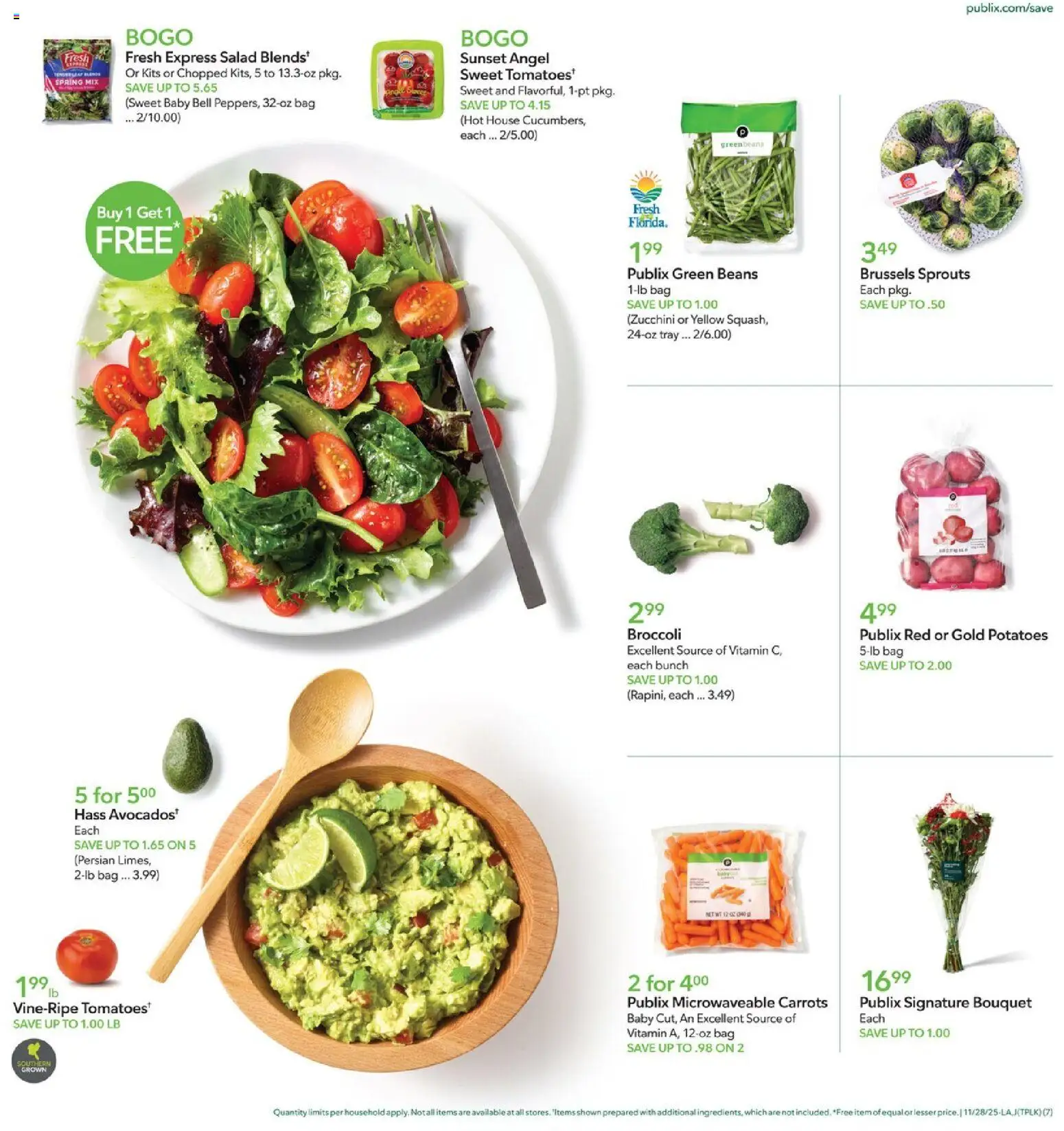 Publix Weekly Ad - valid from 28.11.2025 | Page: 7 | Products: Vitamin, Broccoli, Salad, Bag