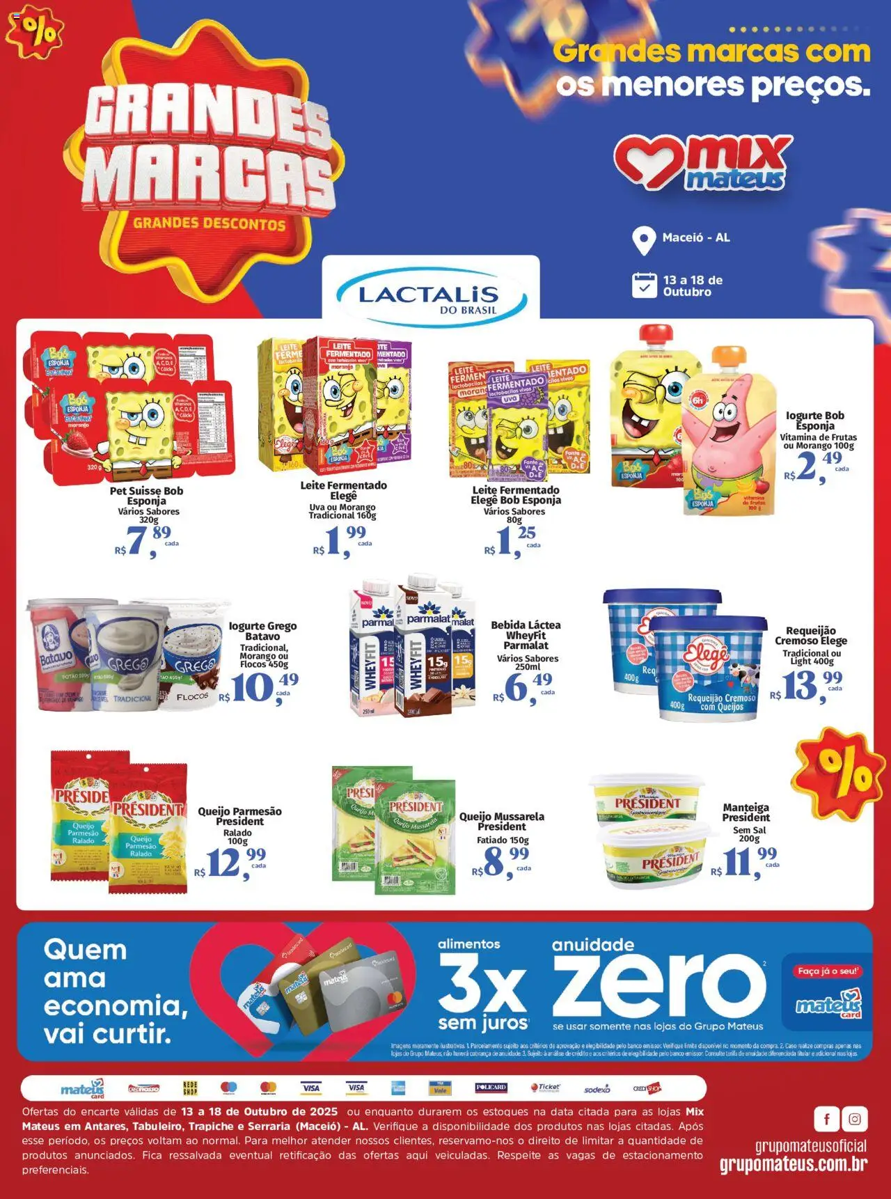 Mateus Folheto - válido de 13.10.2025 | Página: 1 | Produtos: Banco, Manteiga, Parmesão, Requeijão