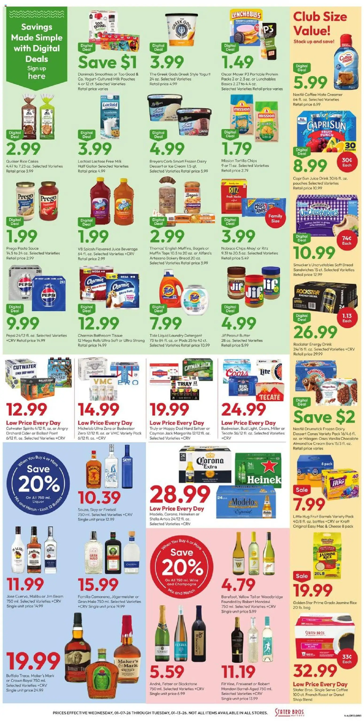 Stater Bros Weekly Ad - valid from 07.01.2026 | Page: 3 | Products: Cheese, Pizza, Lemon, Lime