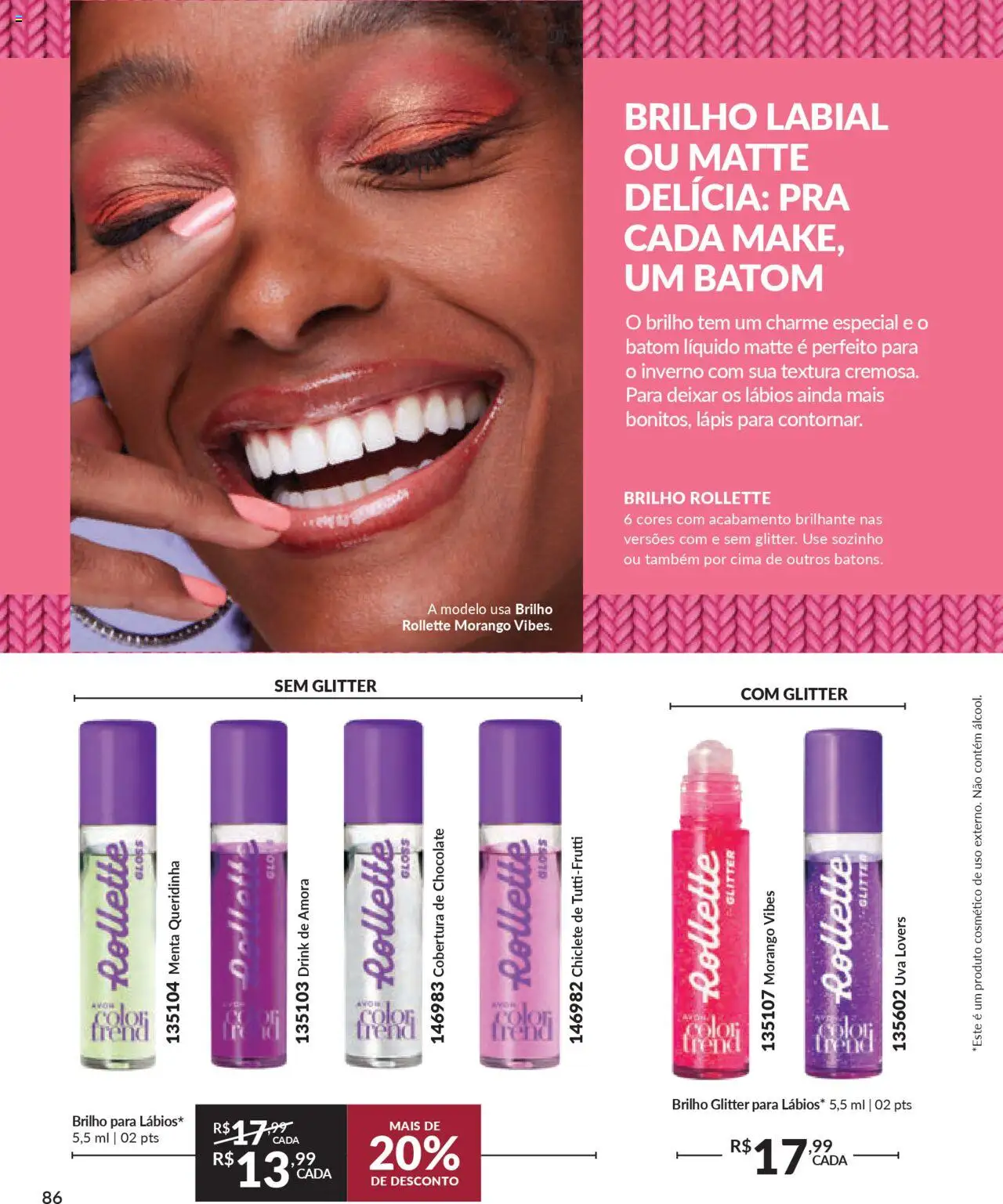 Avon Folheto - válido de 16.06.2025 | Página: 86 | Produtos: Batom, Lápis, Chocolate, Chiclete