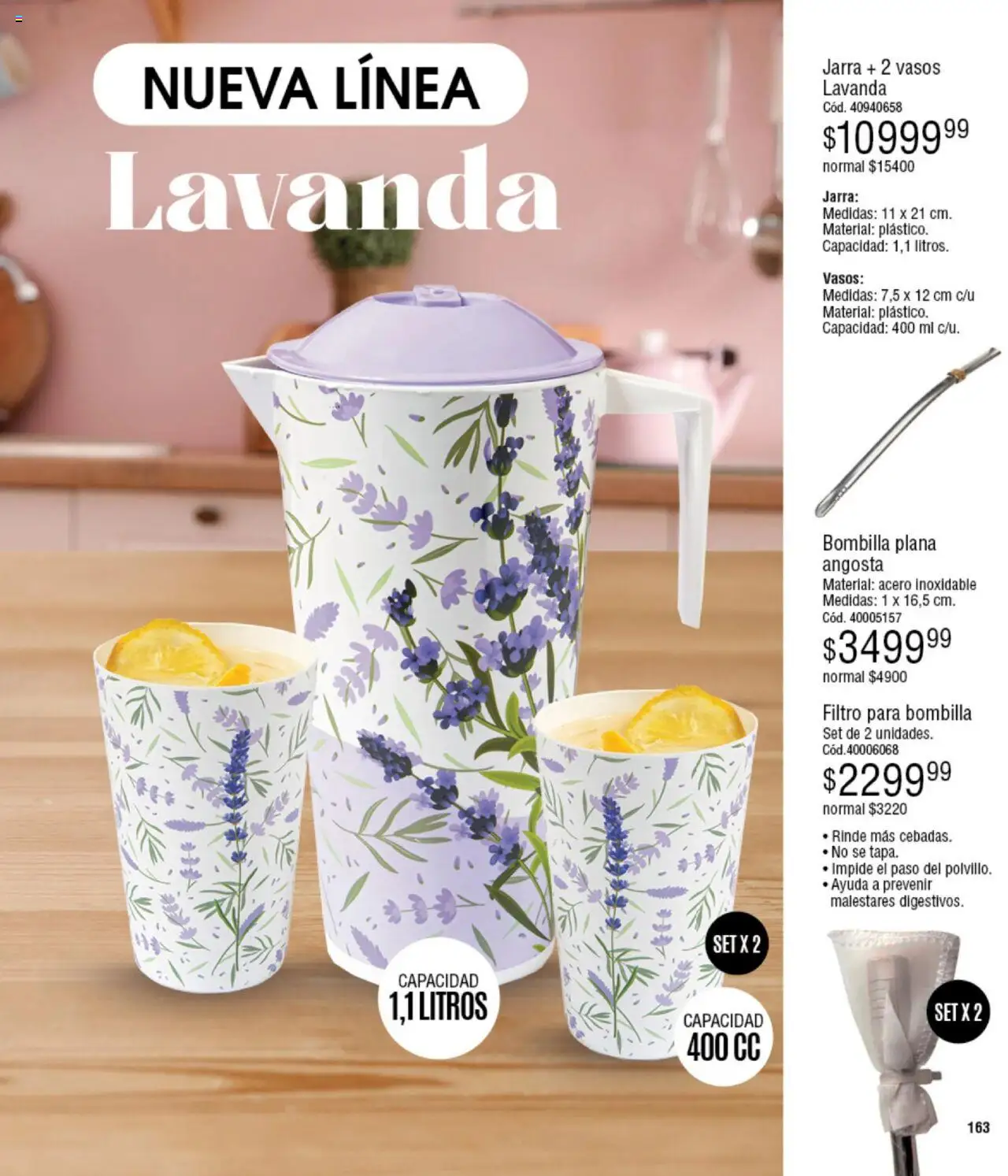 Millanel catálogo │ válido desde el 23.06.2025 | Página: 163 | Productos: Jarra, Bombilla, Vasos