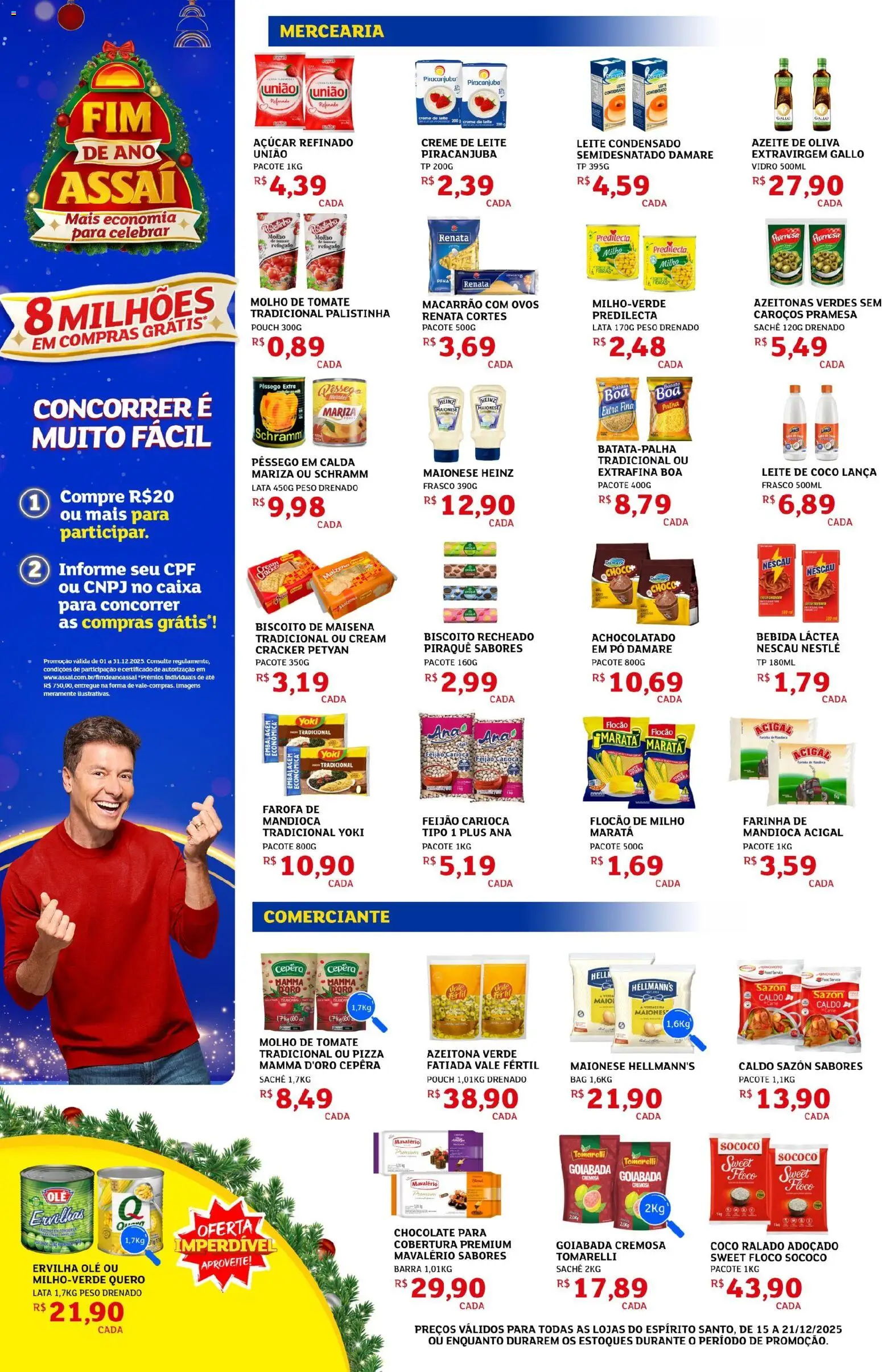 Assaí Atacadista Folheto - válido de 15.12.2025 | Página: 2 | Produtos: Azeitonas, Ervilha, Creme de leite, Farofa