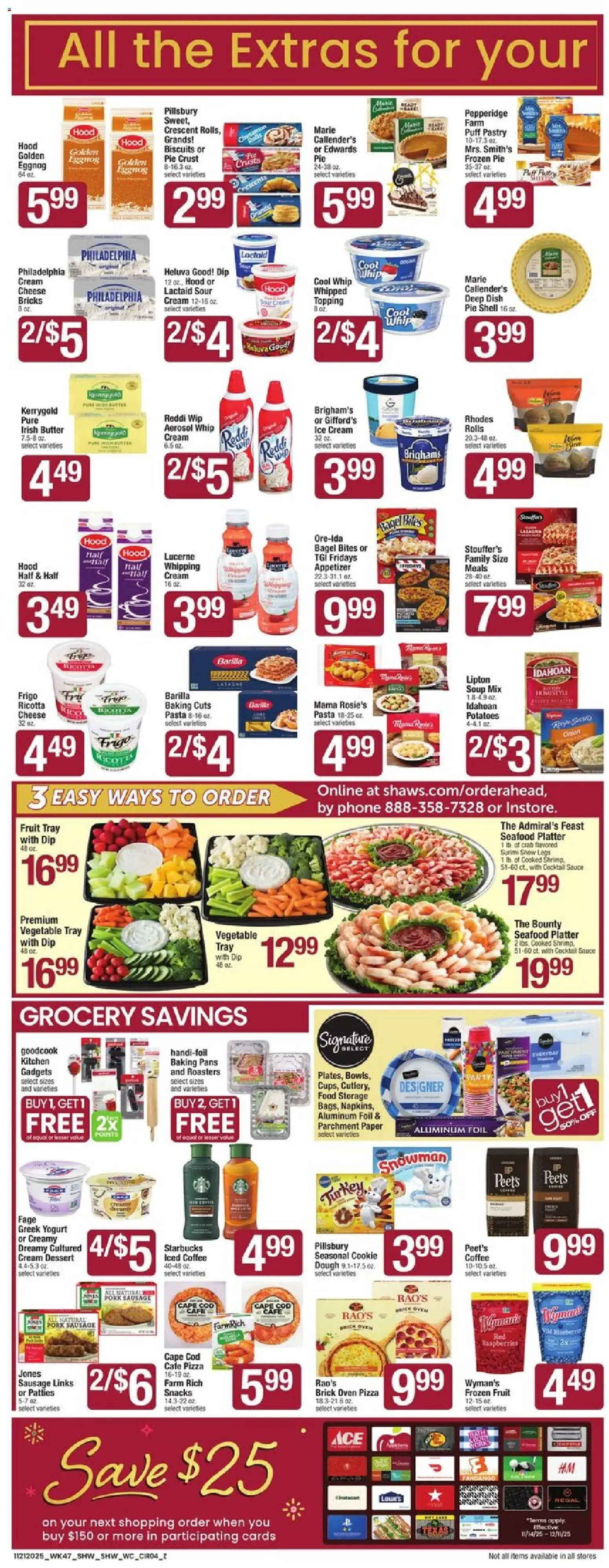 Shaw's Weekly Ad - RI - valid from 21.11.2025 | Page: 4 | Products: Pork, Sour cream, Phone, Puff Pastry
