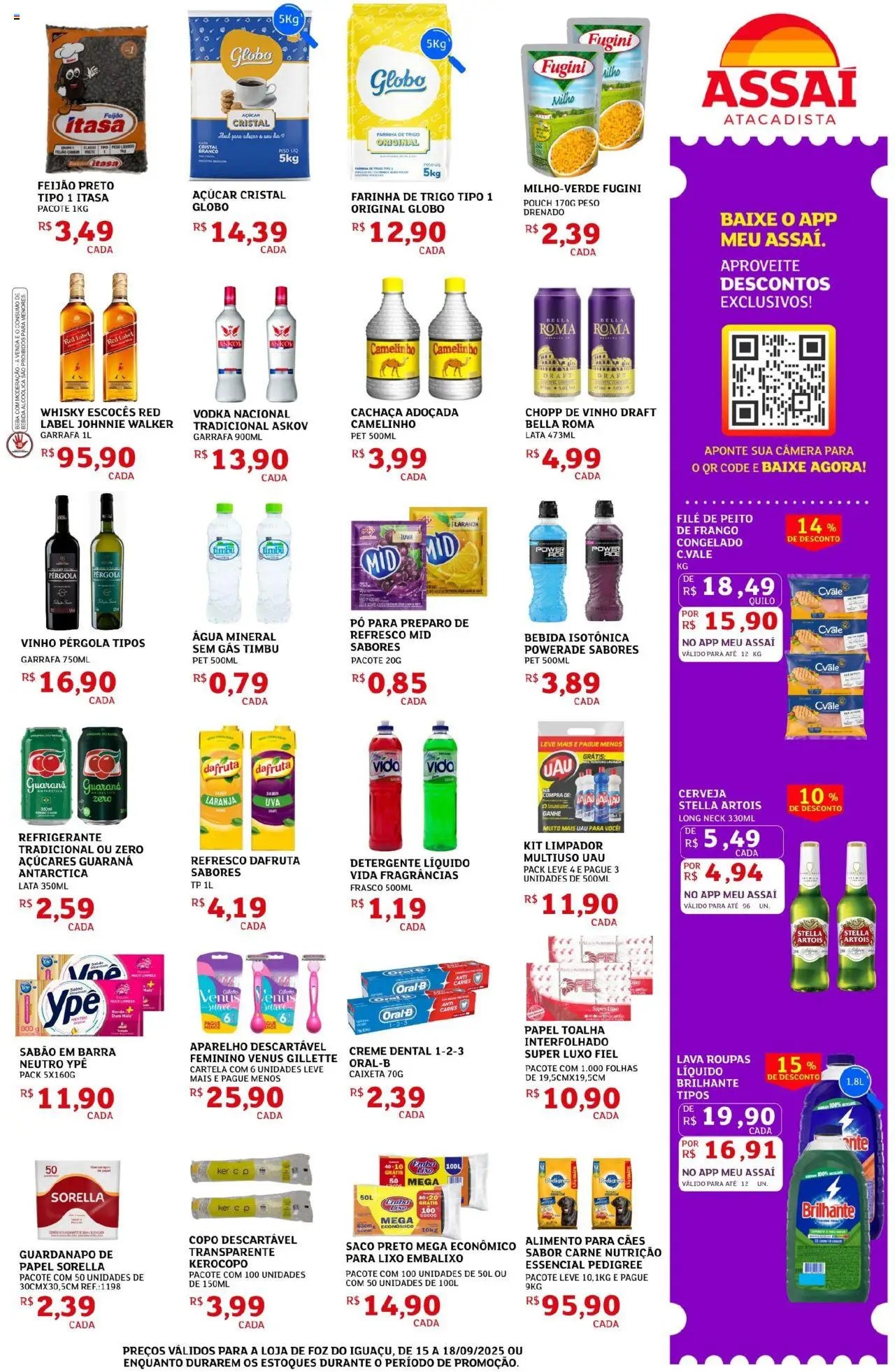 Assaí Atacadista Folheto - válido de 15.09.2025 | Página: 3 | Produtos: Sabão em barra, Guaraná, Cerveja, Açúcar