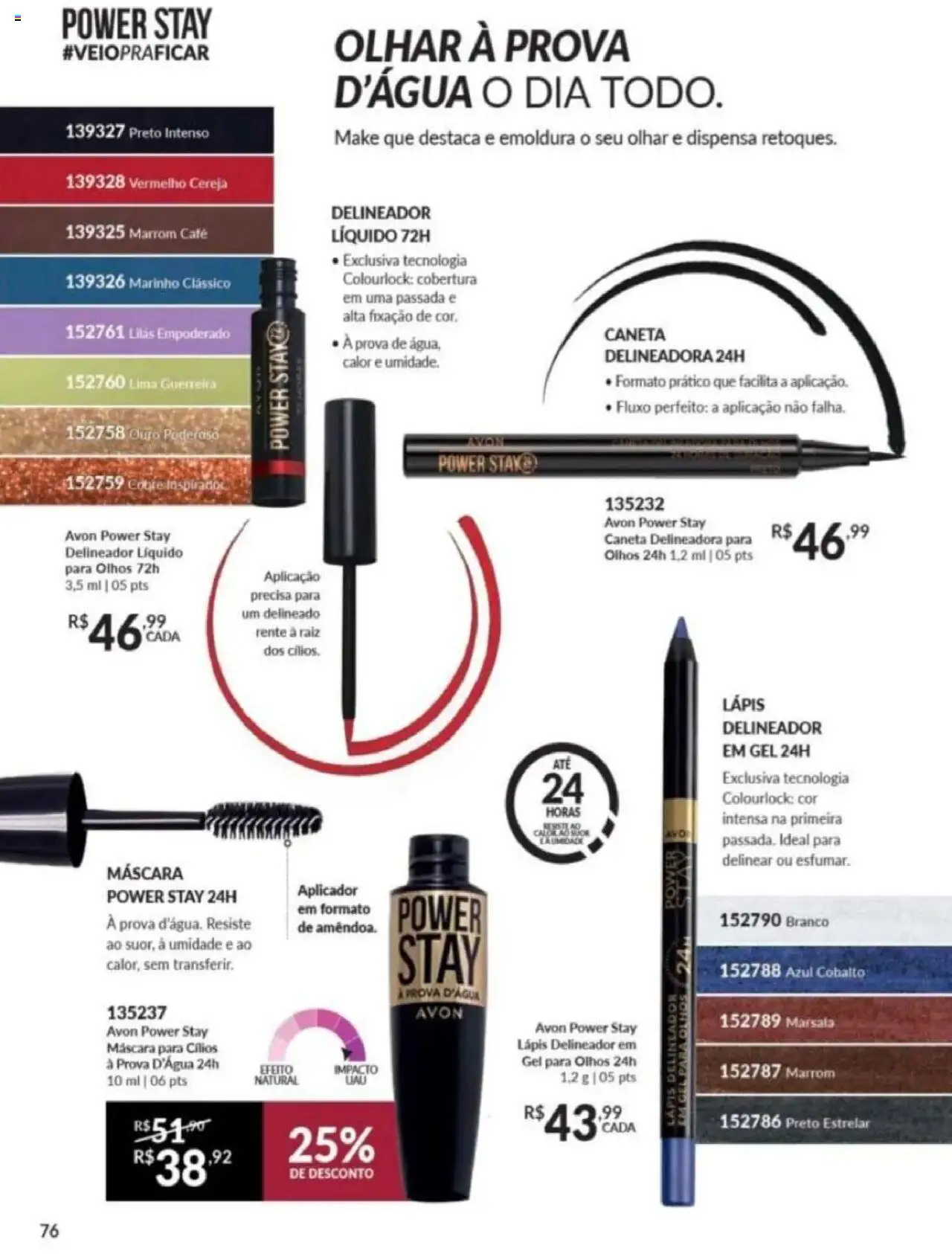 Avon Folheto - válido de 26.09.2025 | Página: 76 | Produtos: Máscara para cílios, Delineador, Caneta, Café
