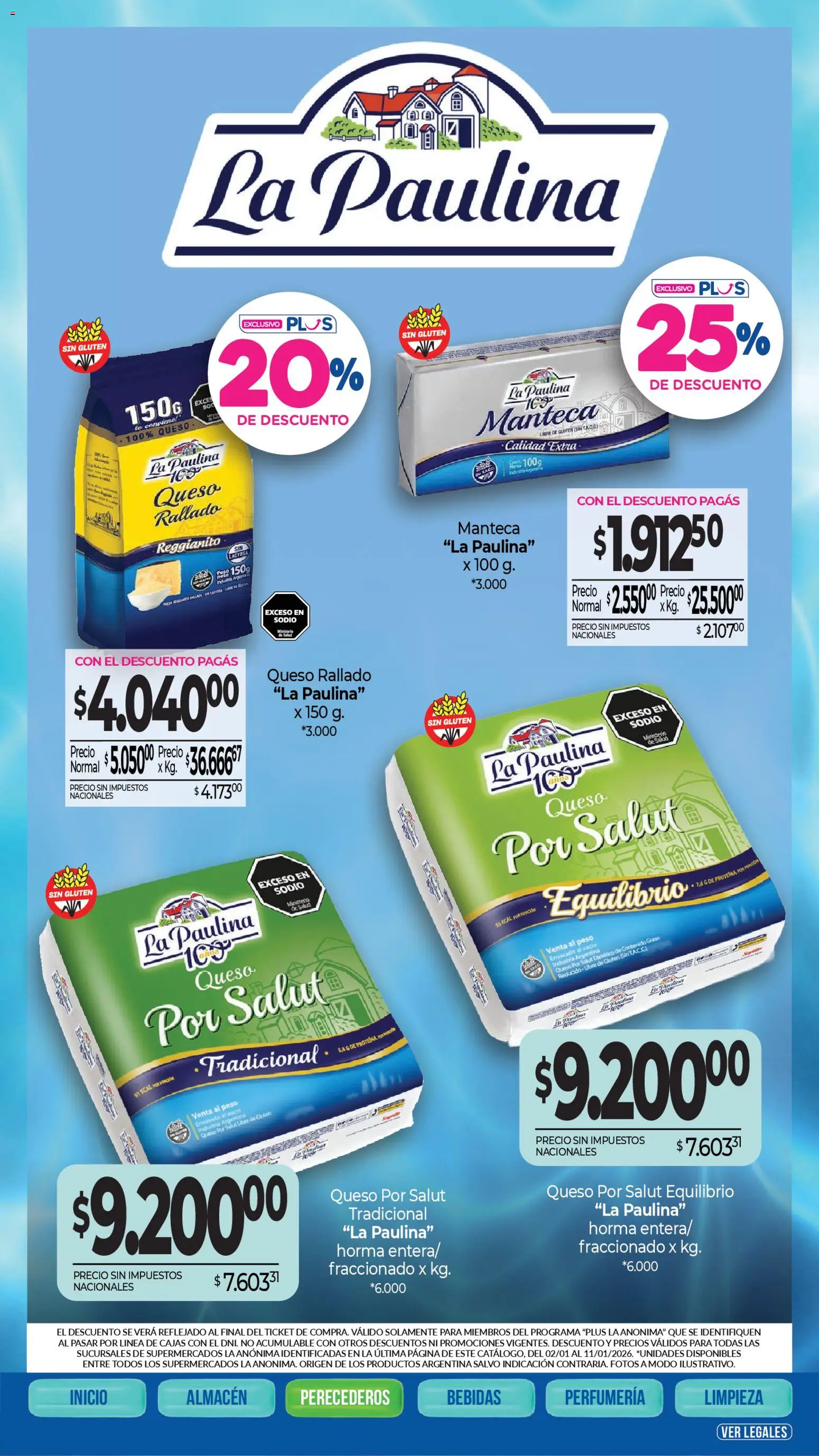 La Anonima - catalogos │ válido desde el 02.01.2026 | Página: 20 | Productos: Peso, Manteca, Queso, Té