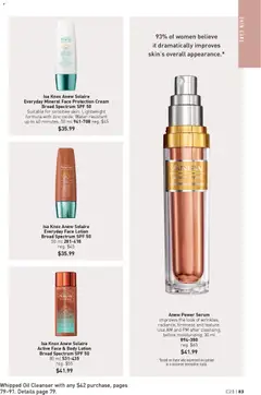 Preview of Isa Knox Anew Solaire Everyday Mineral Face Protection Cream Broad Spectrum SPF 50, Suitable for sensitive skin. Lightweight formula with zinc oxide. Water-resistant up to 40 minutes. 50 ml 941-708 reg. $45 from shop Avon valid from 06.11.2025 | Page: 83 | Products: Cream, Body lotion, Oil