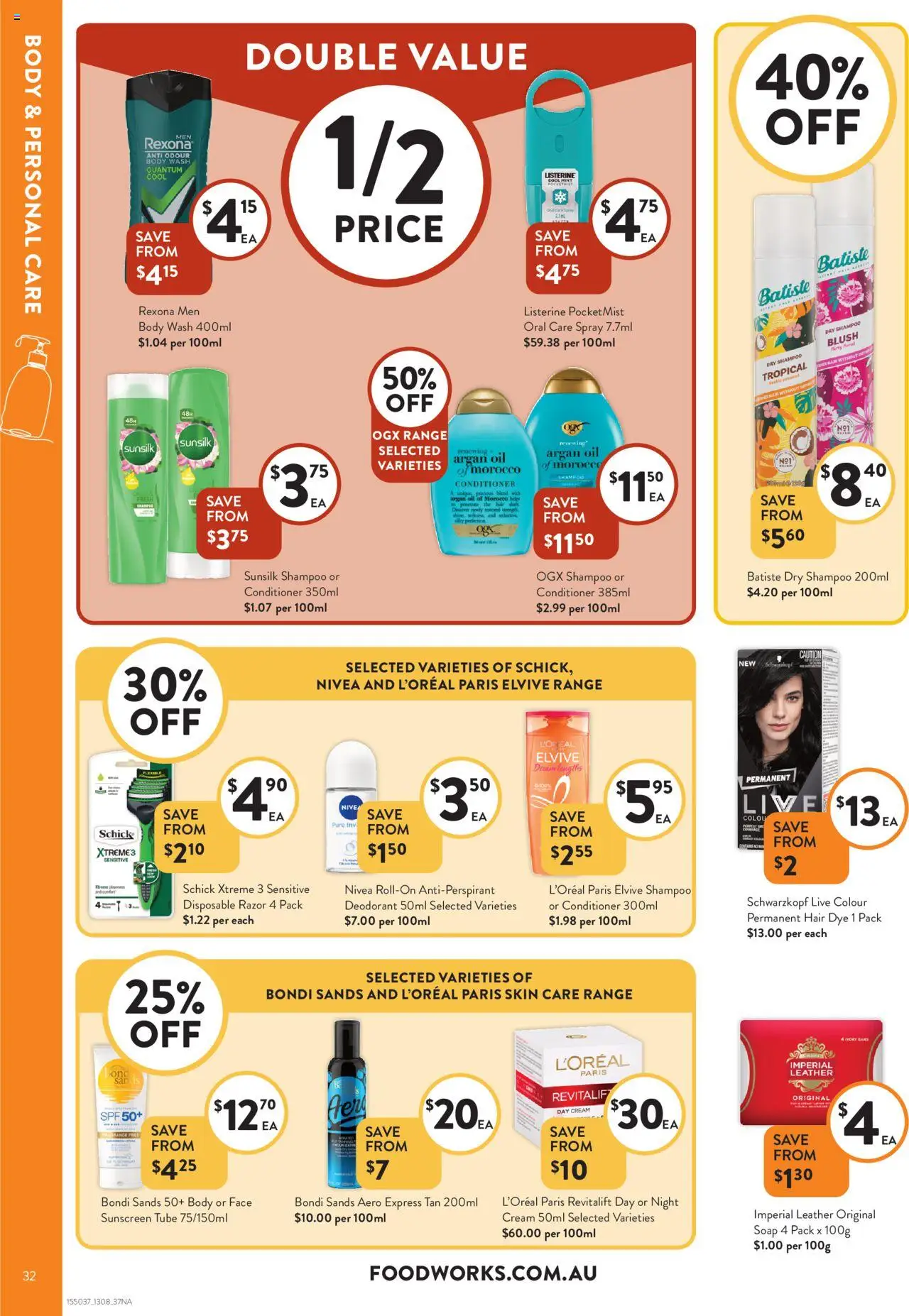 Foodworks catalogue - valid from 13.08.2025 | Page: 32 | Products: Blush, Soap, Antiperspirant, Razor