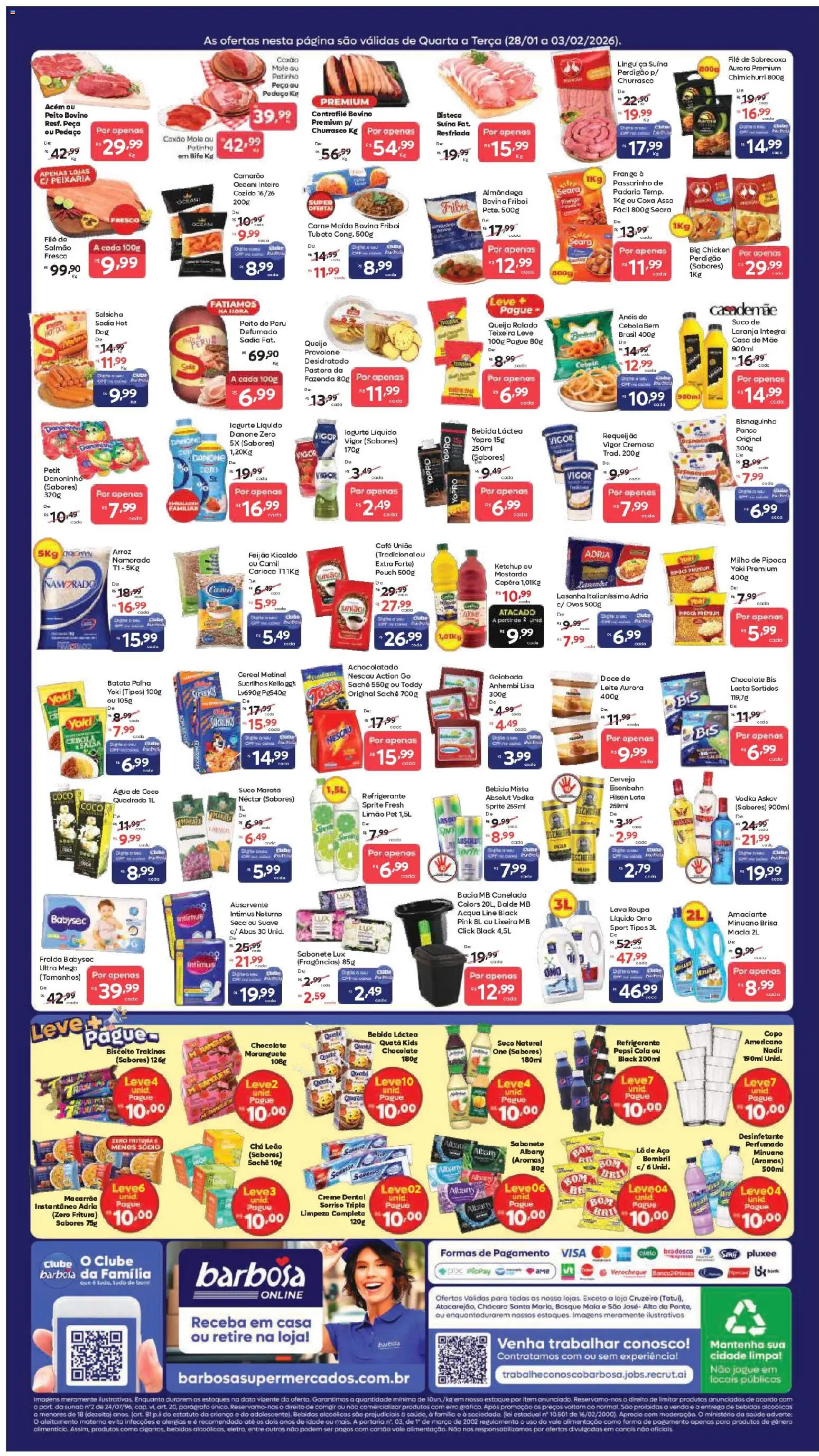 Barbosa Supermercados Folheto - válido de 28.01.2026 | Página: 2 | Produtos: Salsicha, Peito de peru, Batata, Carne moída
