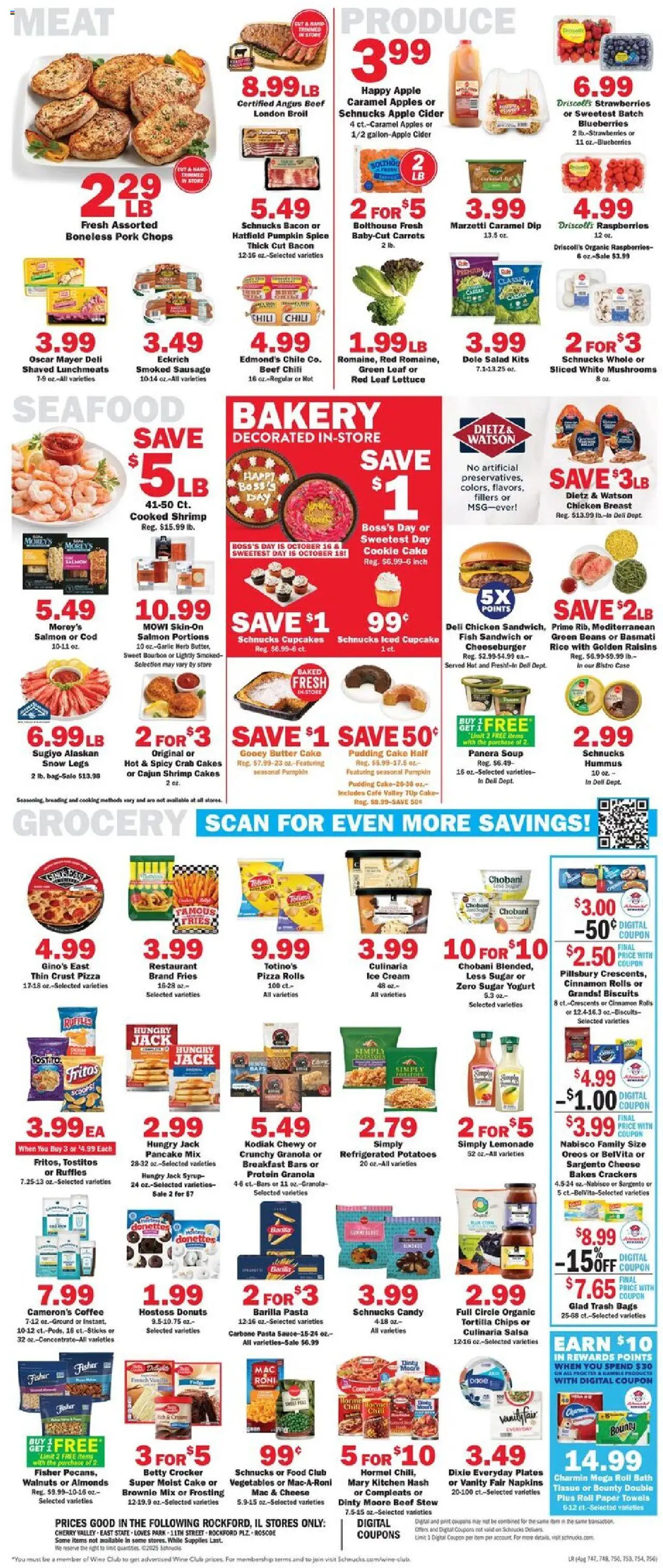 Schnucks Weekly Print Ad - IL - valid from 15.10.2025 | Page: 4 | Products: Lettuce, Pork, Apples, Rice