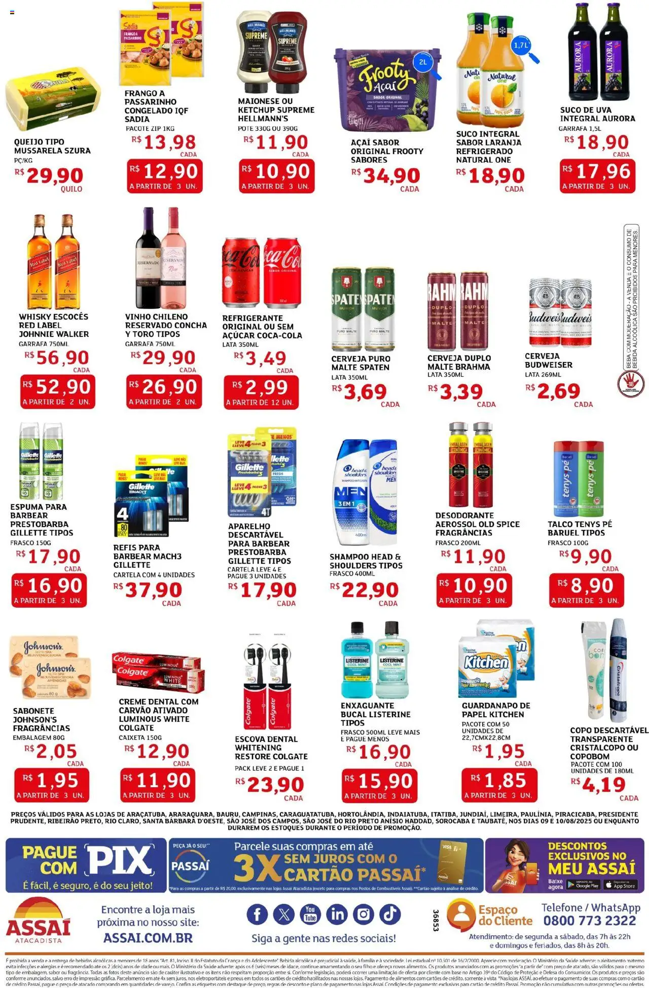 Assaí Atacadista Folheto - válido de 09.08.2025 | Página: 2 | Produtos: Refrigerante, Amêndoas, Telefone, Creme dental