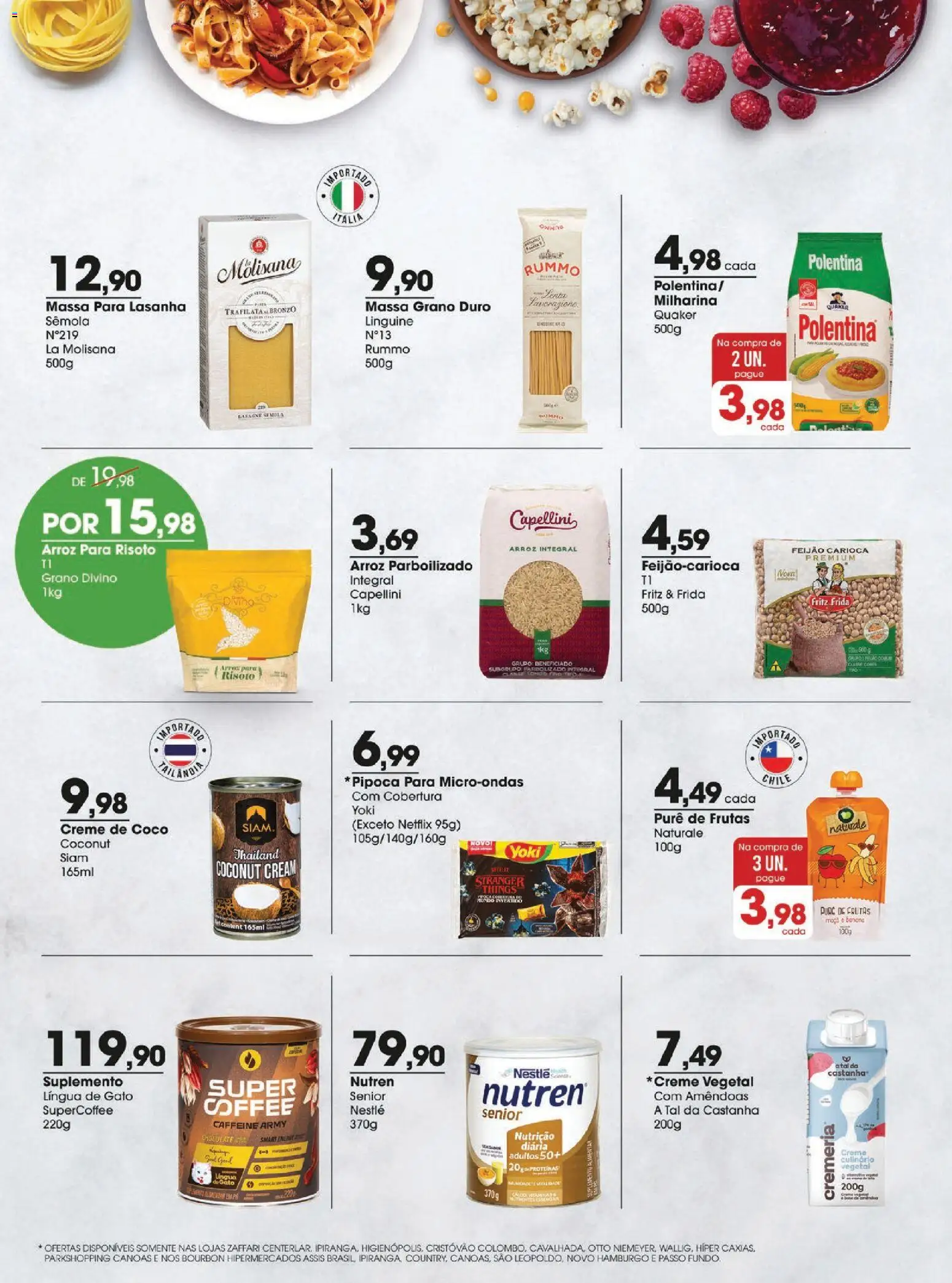 Zaffari Folheto - válido de 18.11.2025 | Página: 4 | Produtos: Coco, Arroz, Bourbon, Massa