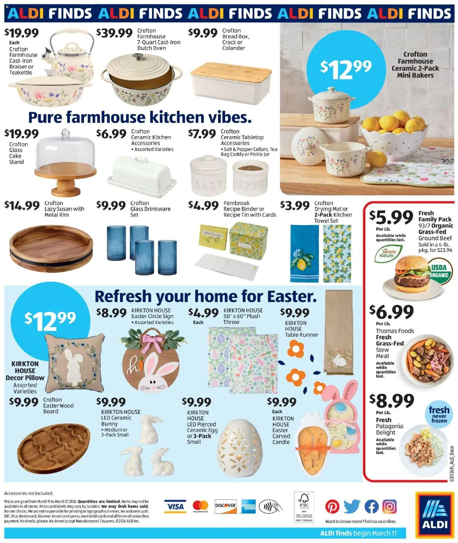 Aldi In Store Ad - valid from 11.03.2026 | Page: 2 | Products: Table, Braiser, Salt, Oven