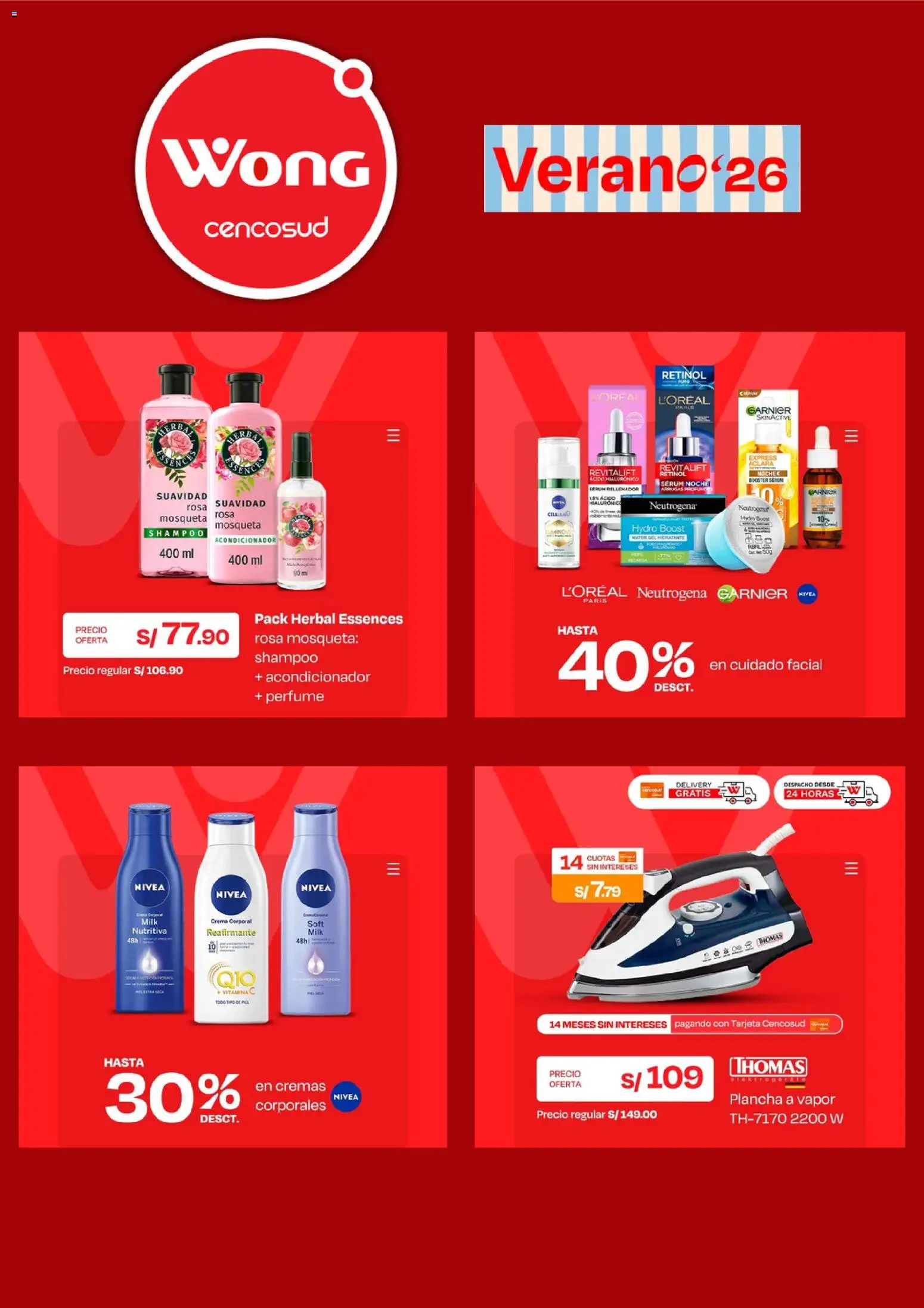 Catálogo Wong válido desde 16.03.2026 | Página: 3 | Productos: Shampoo, Acondicionador, Crema, Perfume