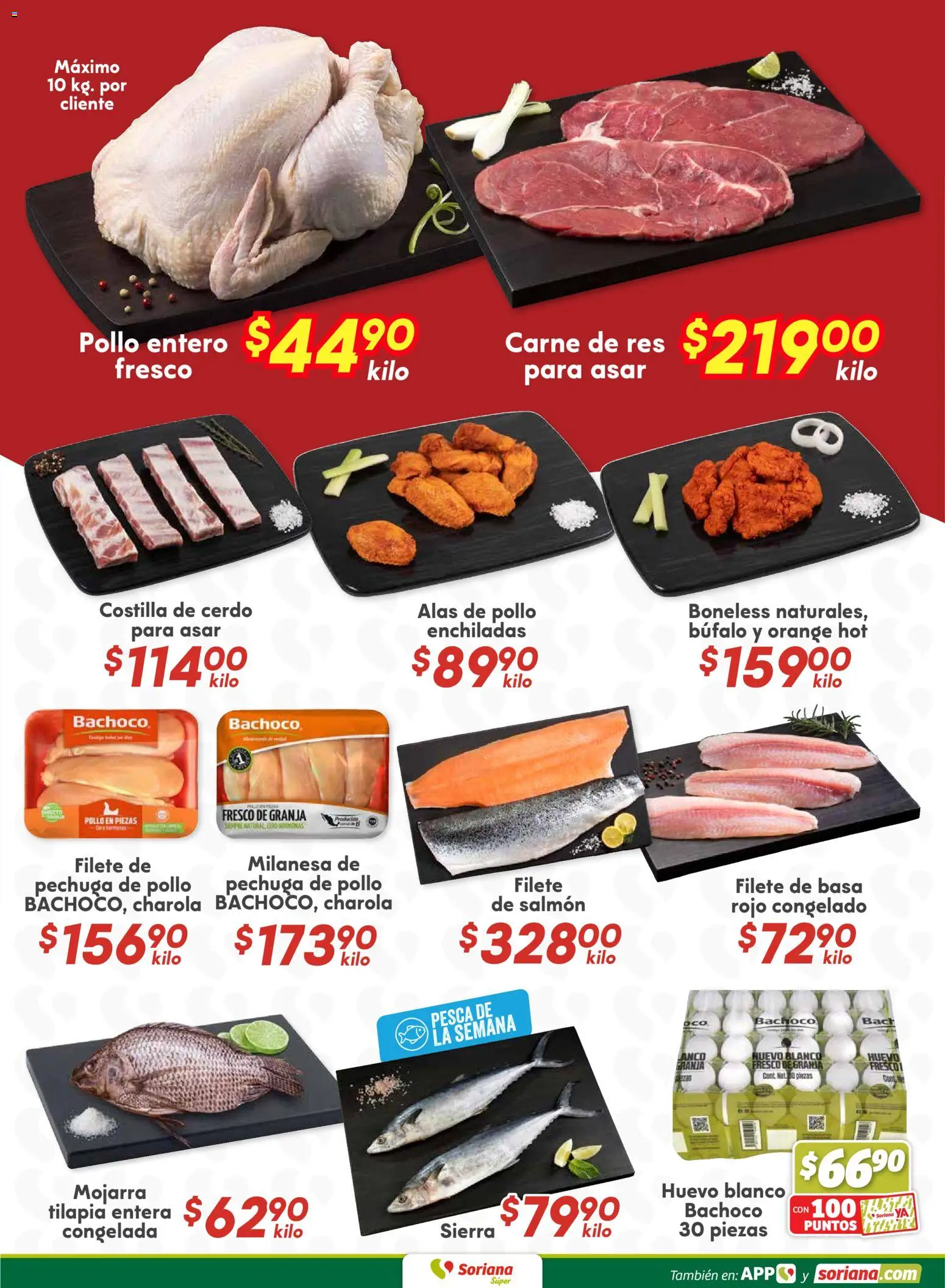 Nuevas ofertas de Soriana válidas en toda la República Mexicana desde el 22.01.2026. ¡Encuentra las mejores ofertas en Soriana - Fin de Semana Súper: Ver, Tab, Chis, Camp, Yuc y Q. Roo! | Página: 7 | Productos: Huevo, Cerdo, Res, Sierra